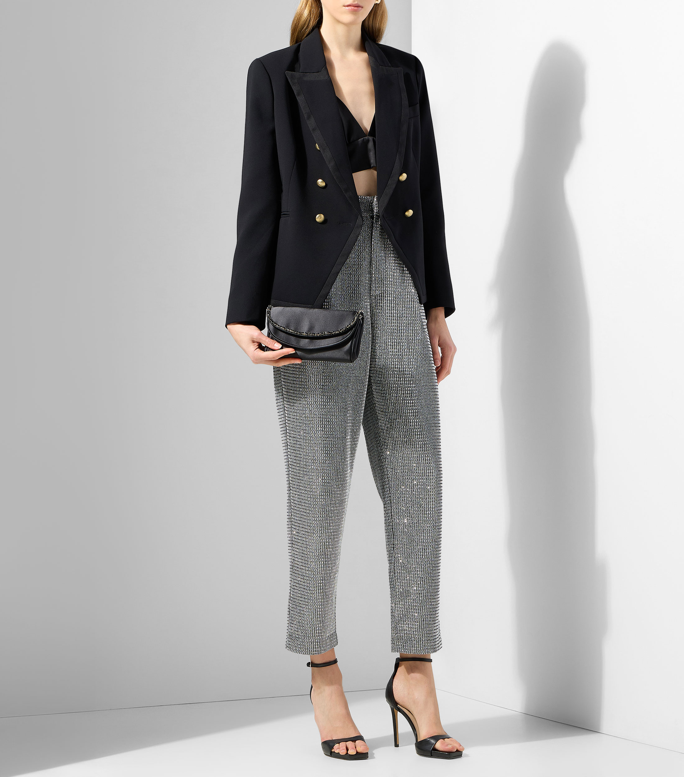 Bolsa Clutch con cristales Mujer