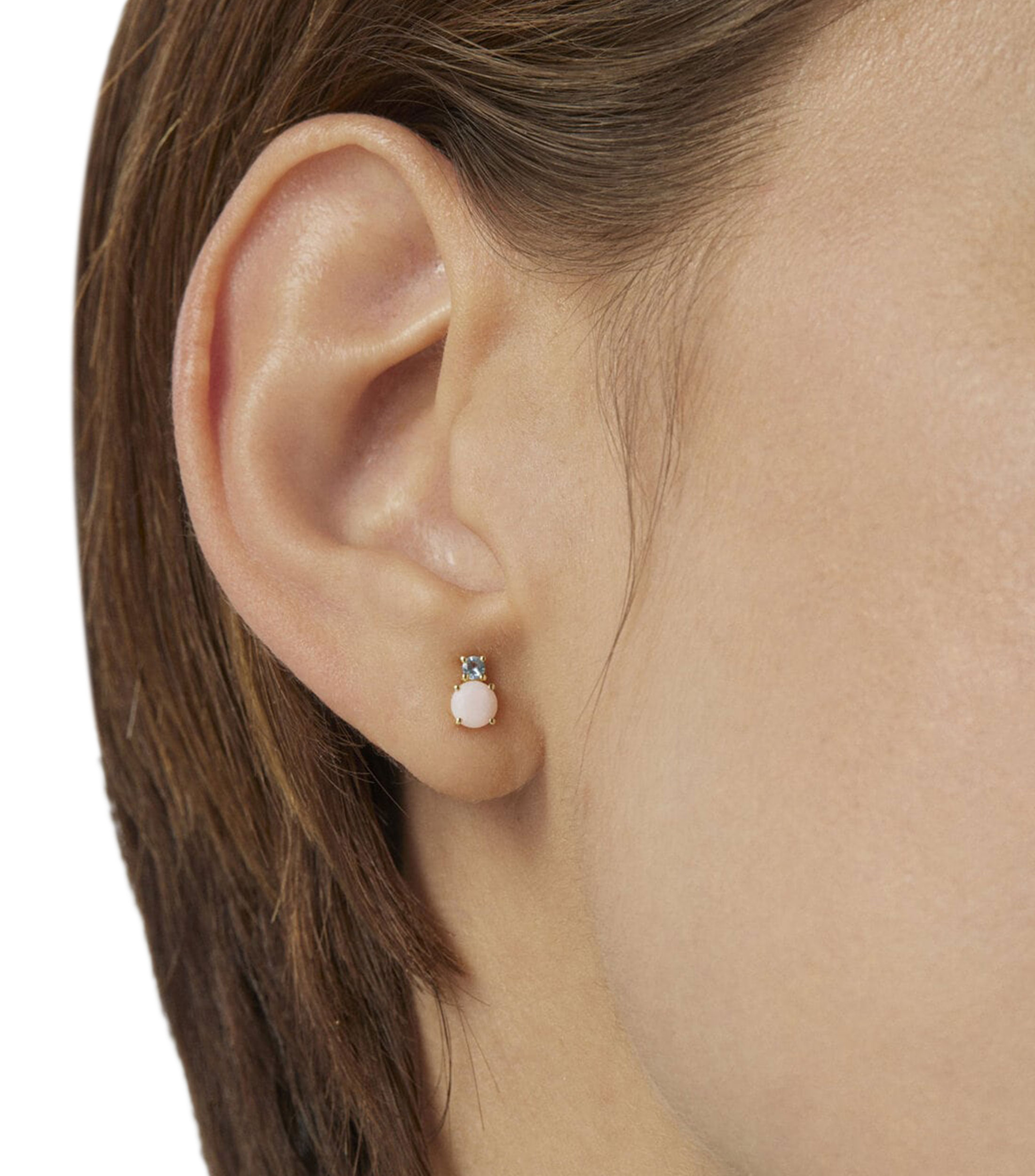 Aretes en Oro amarillo 18 Kilates Mini Ivette con gemas Mujer