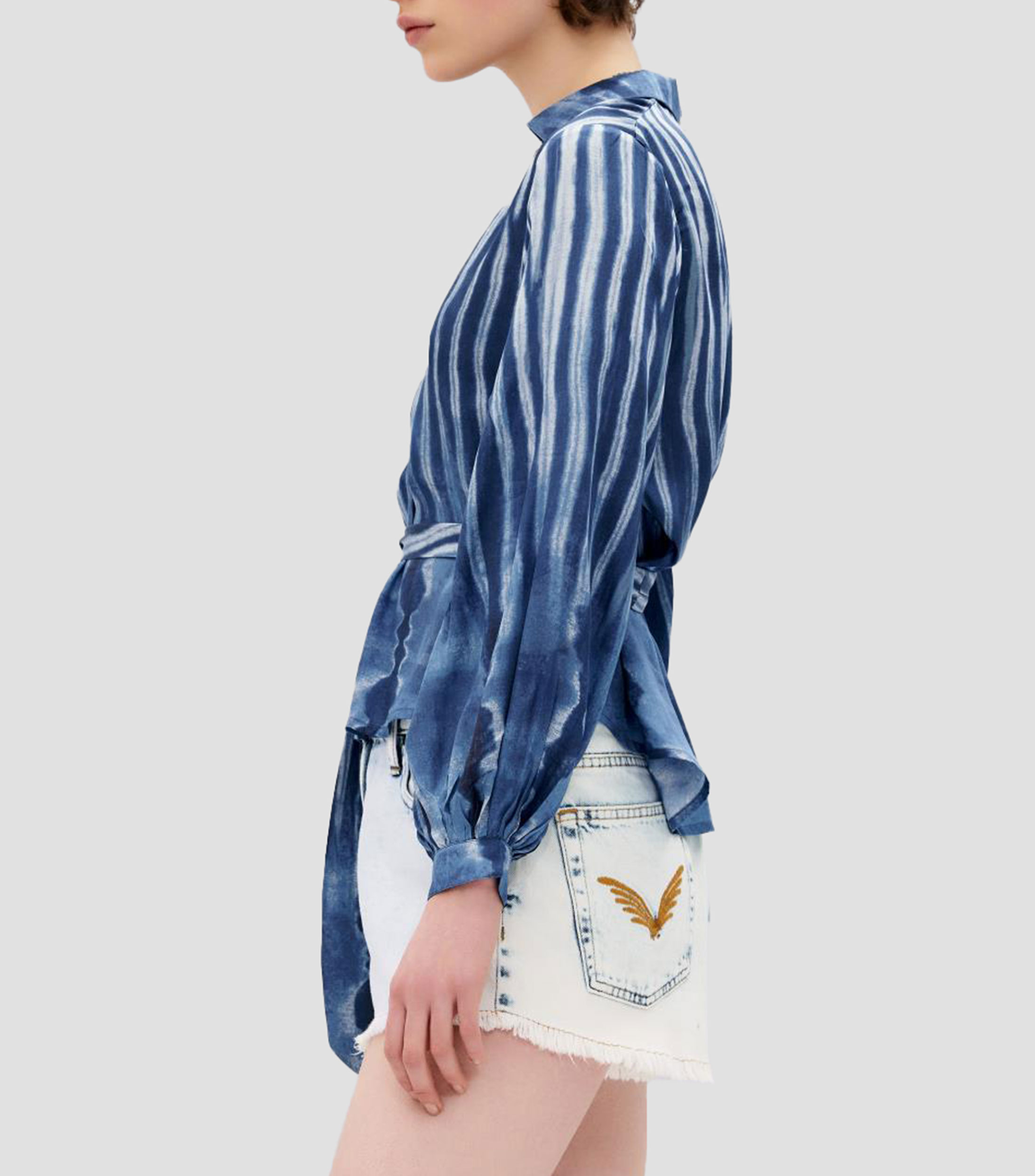 Camisa estampada manga larga Mujer