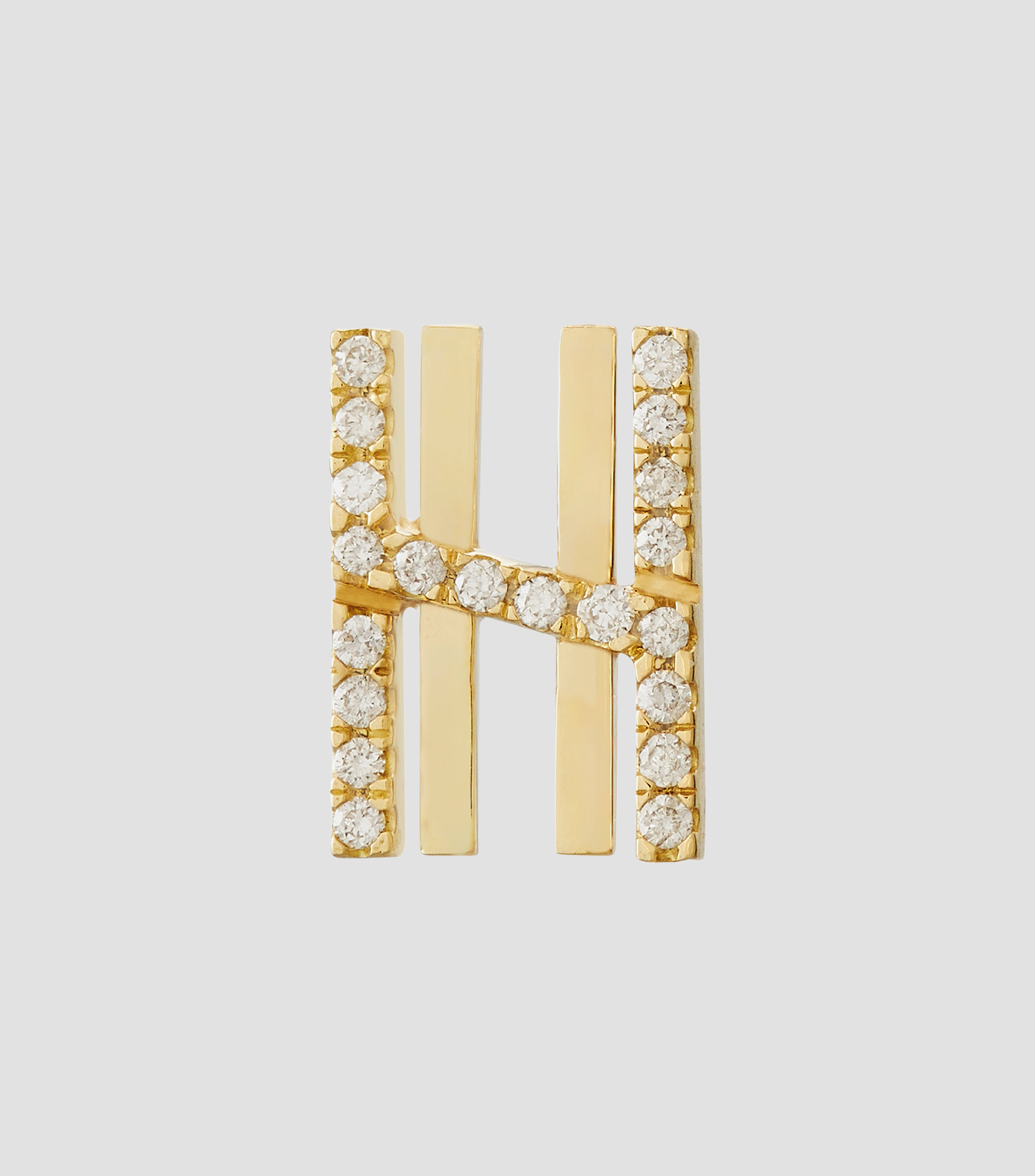 Arete en oro amarillo de 18 kilates con diamantes Mujer