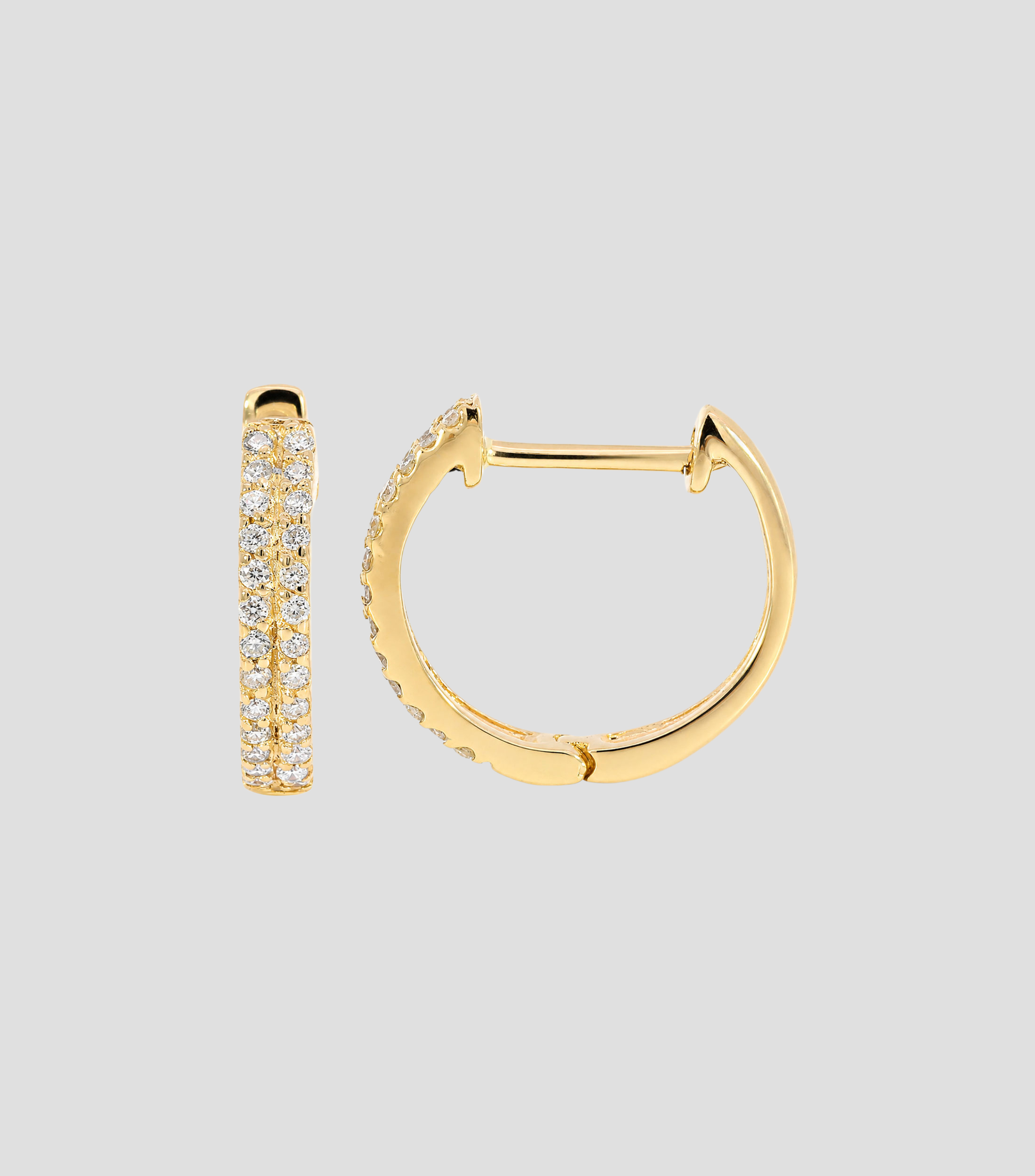 Aretes en Oro de 14 Kilates con Brillantes Mujer