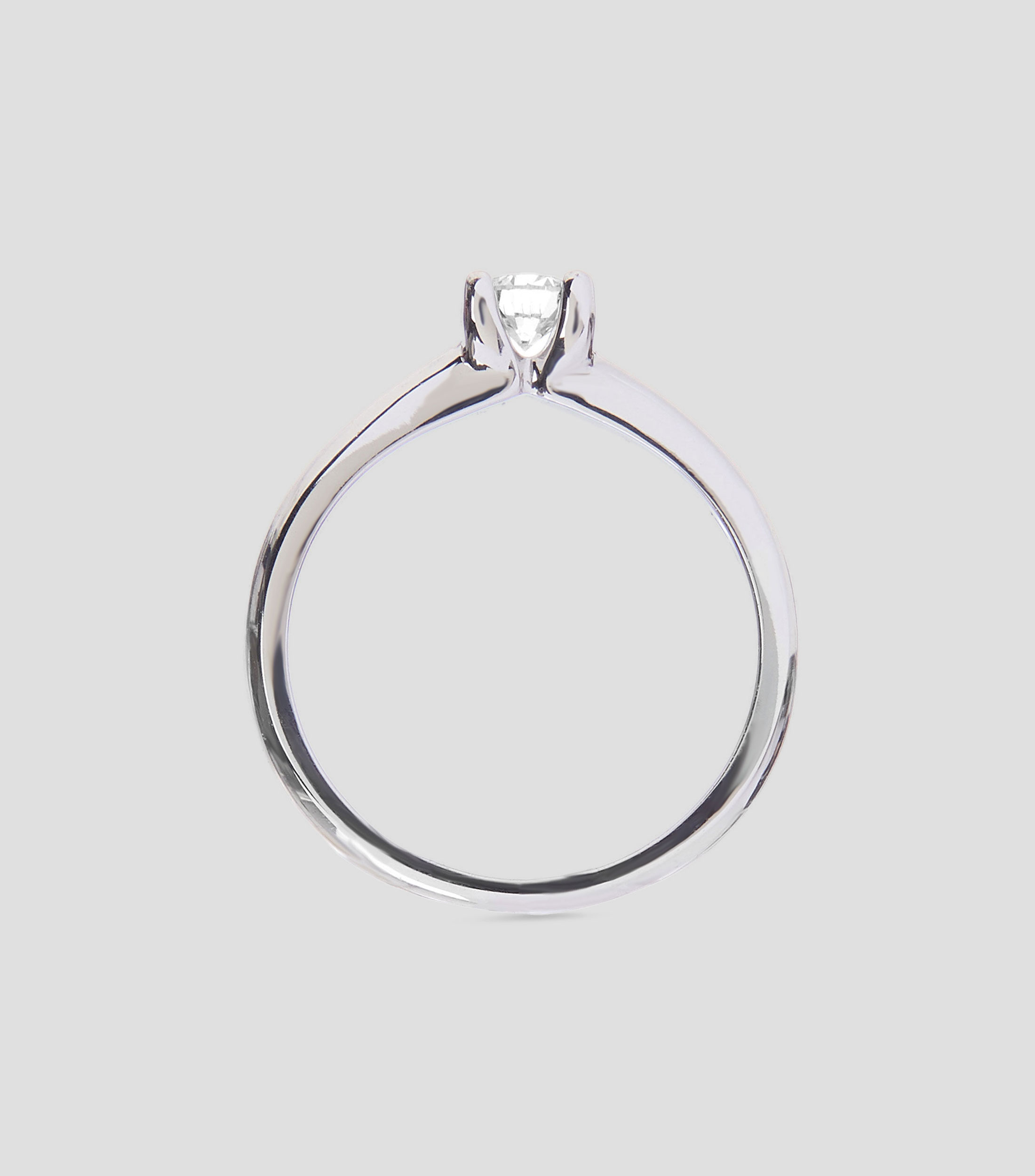 Anillo Solitario en oro blanco de 14 Kts Mujer