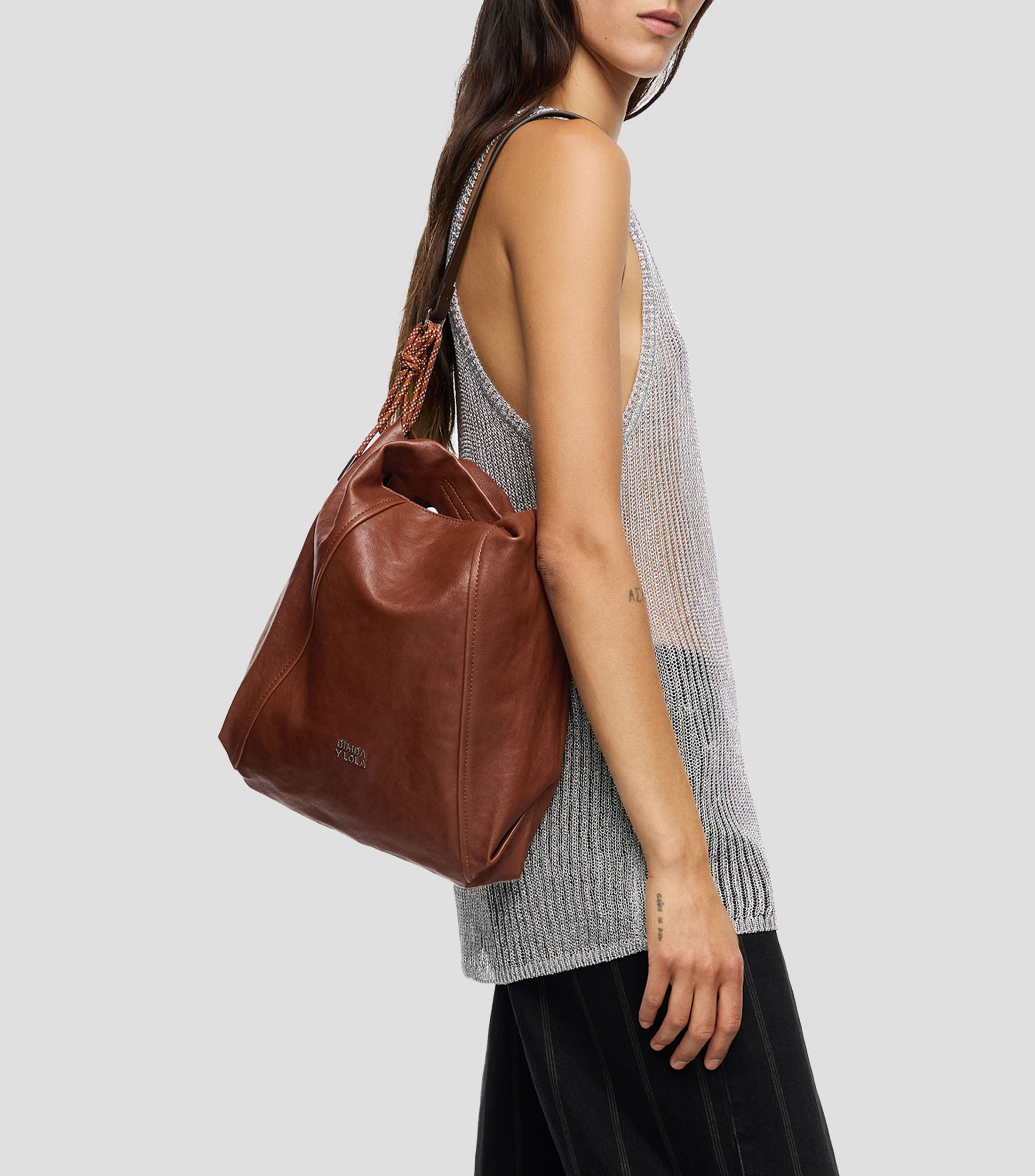 Bolsa Paper mediana en piel lisa Mujer