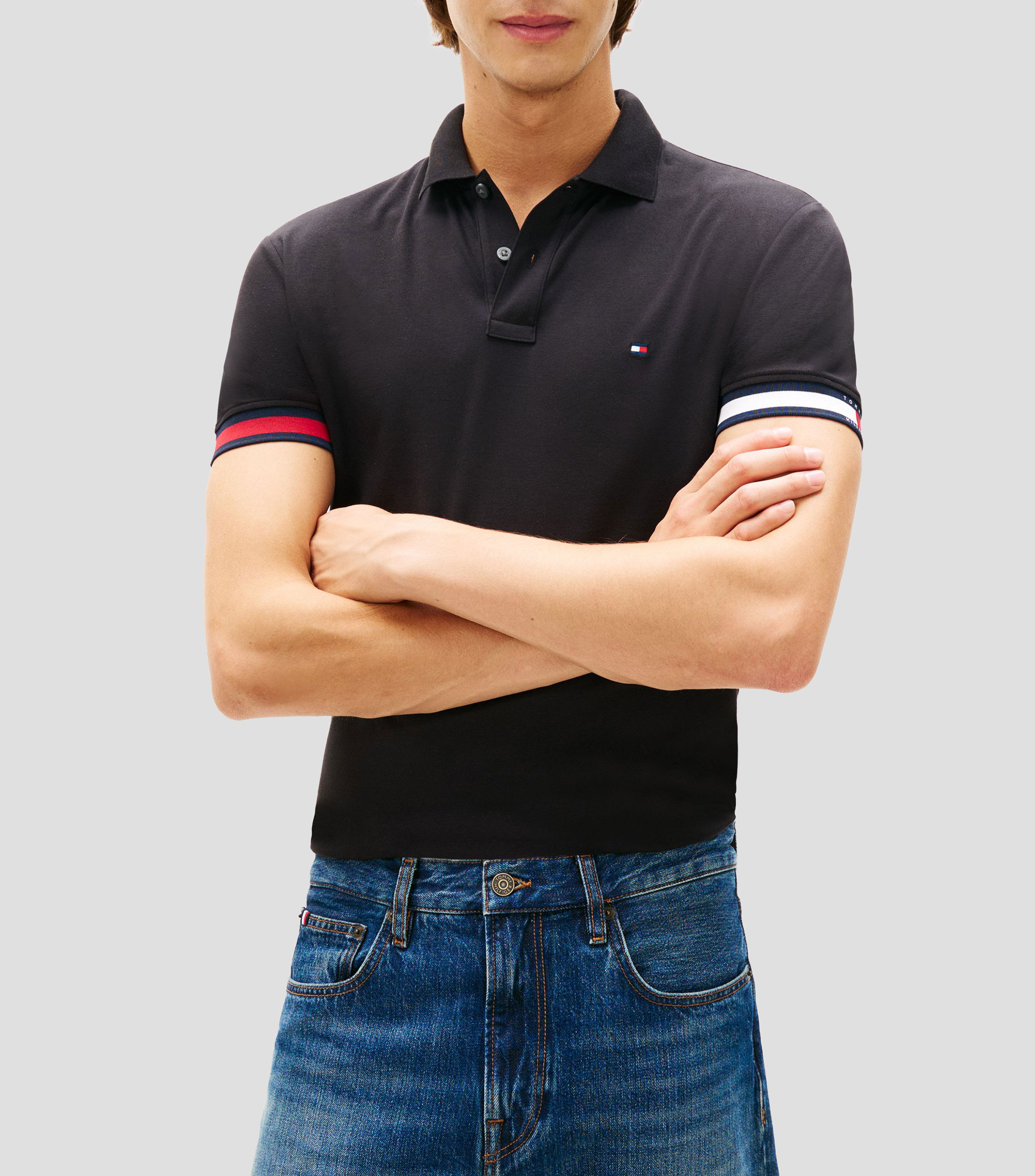 Playera tipo polo manga corta lisa Hombre