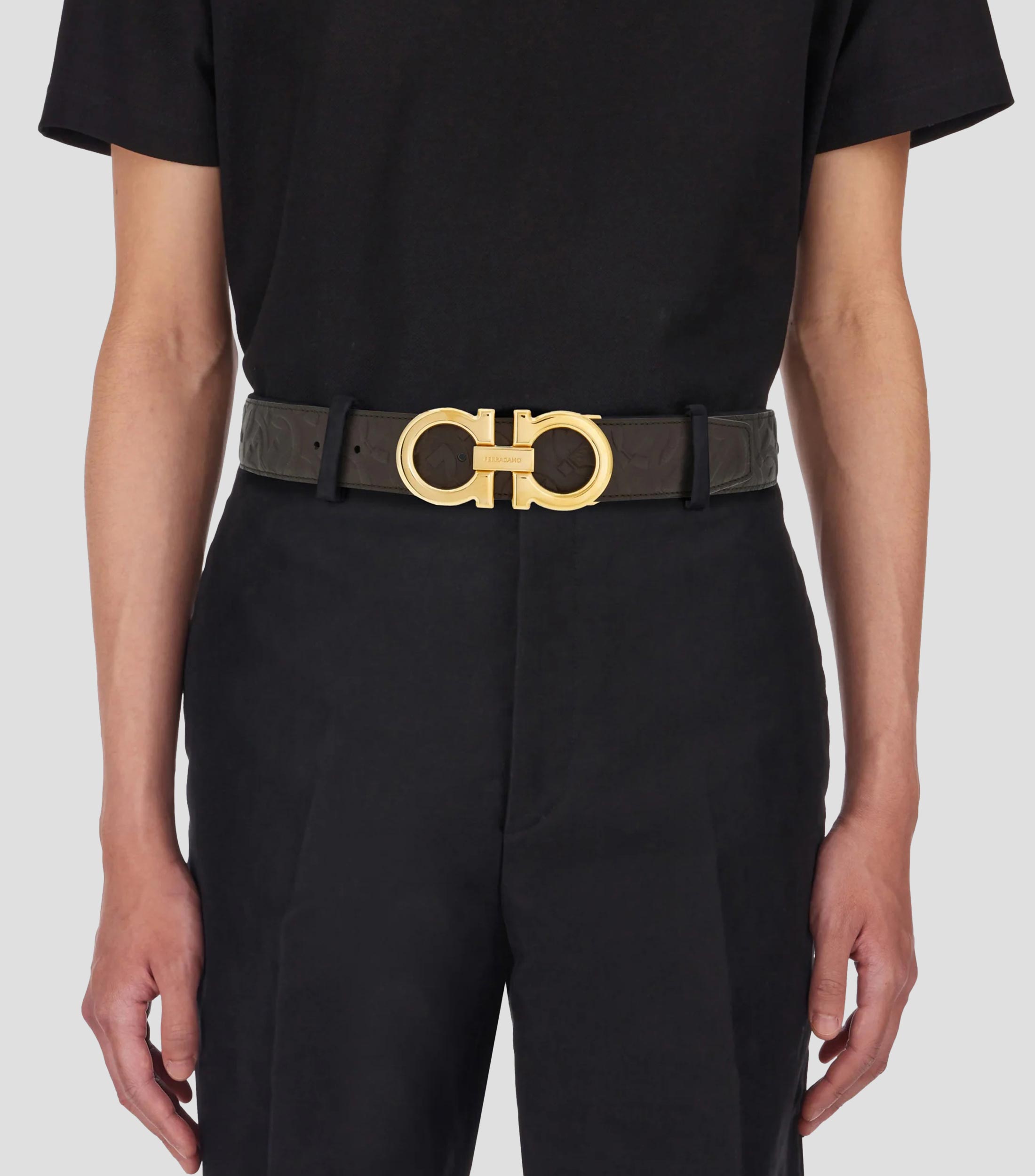 Cinturón reversible y ajustable Gancini Hombre