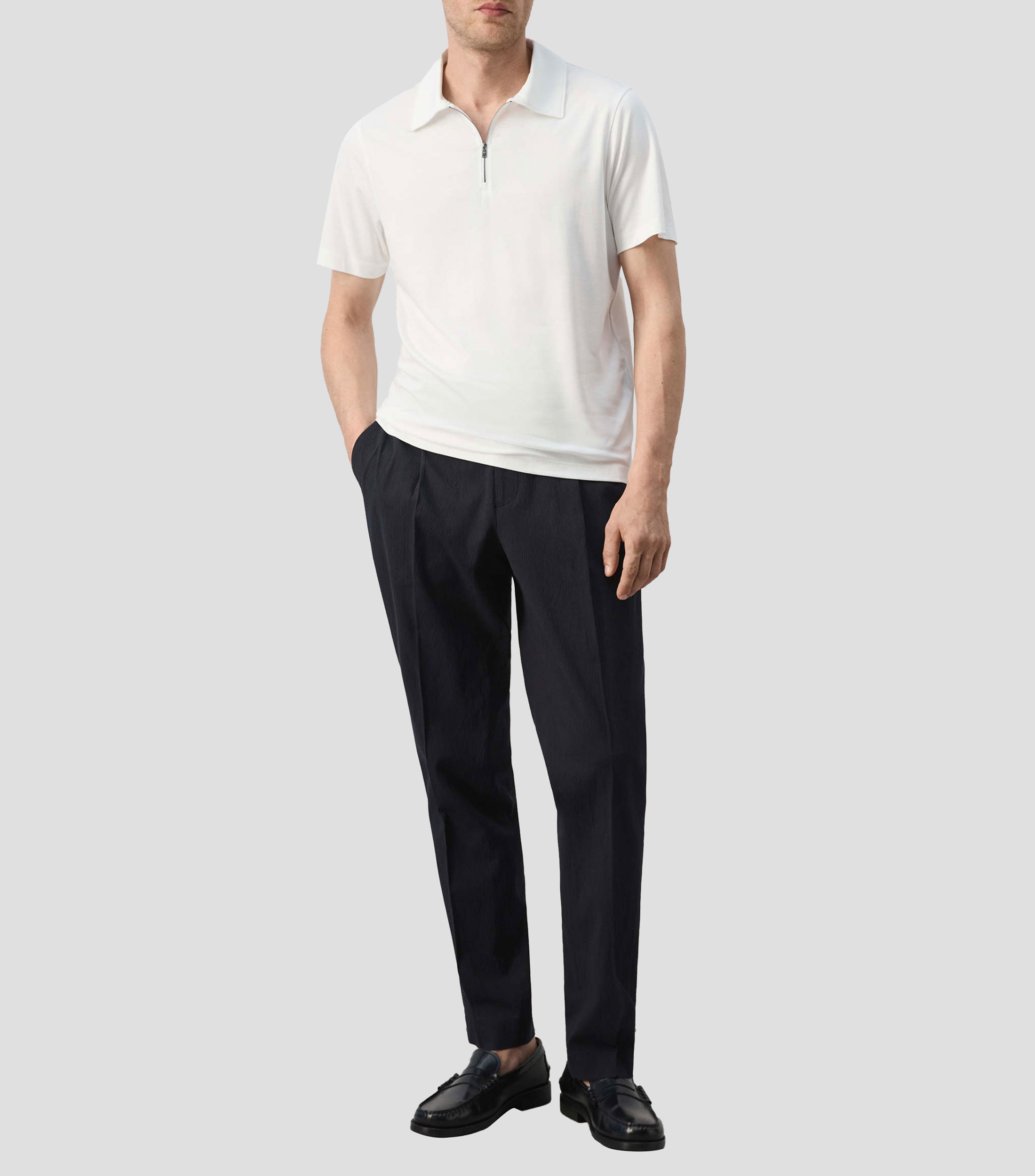 Playera tipo Polo manga corta liso Hombre