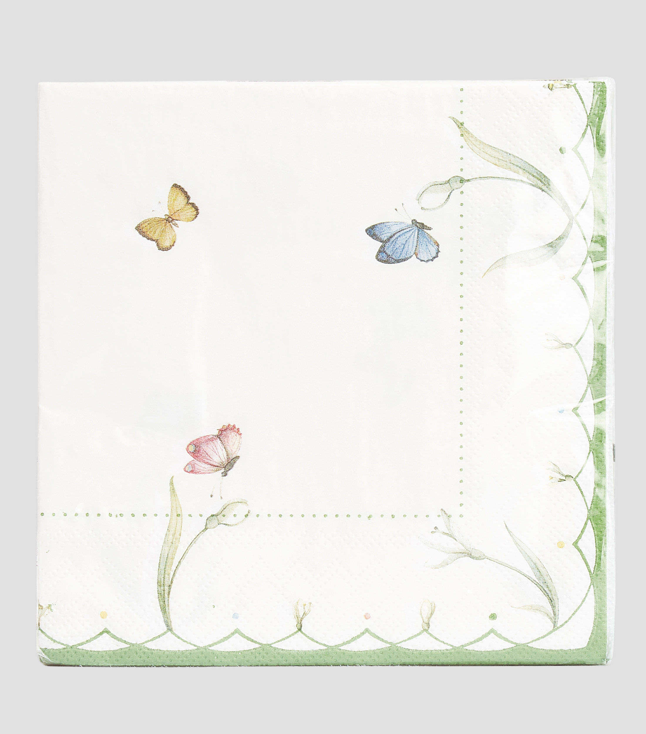 Set 20 Servilletas Colourful Spring blancas con mariposas