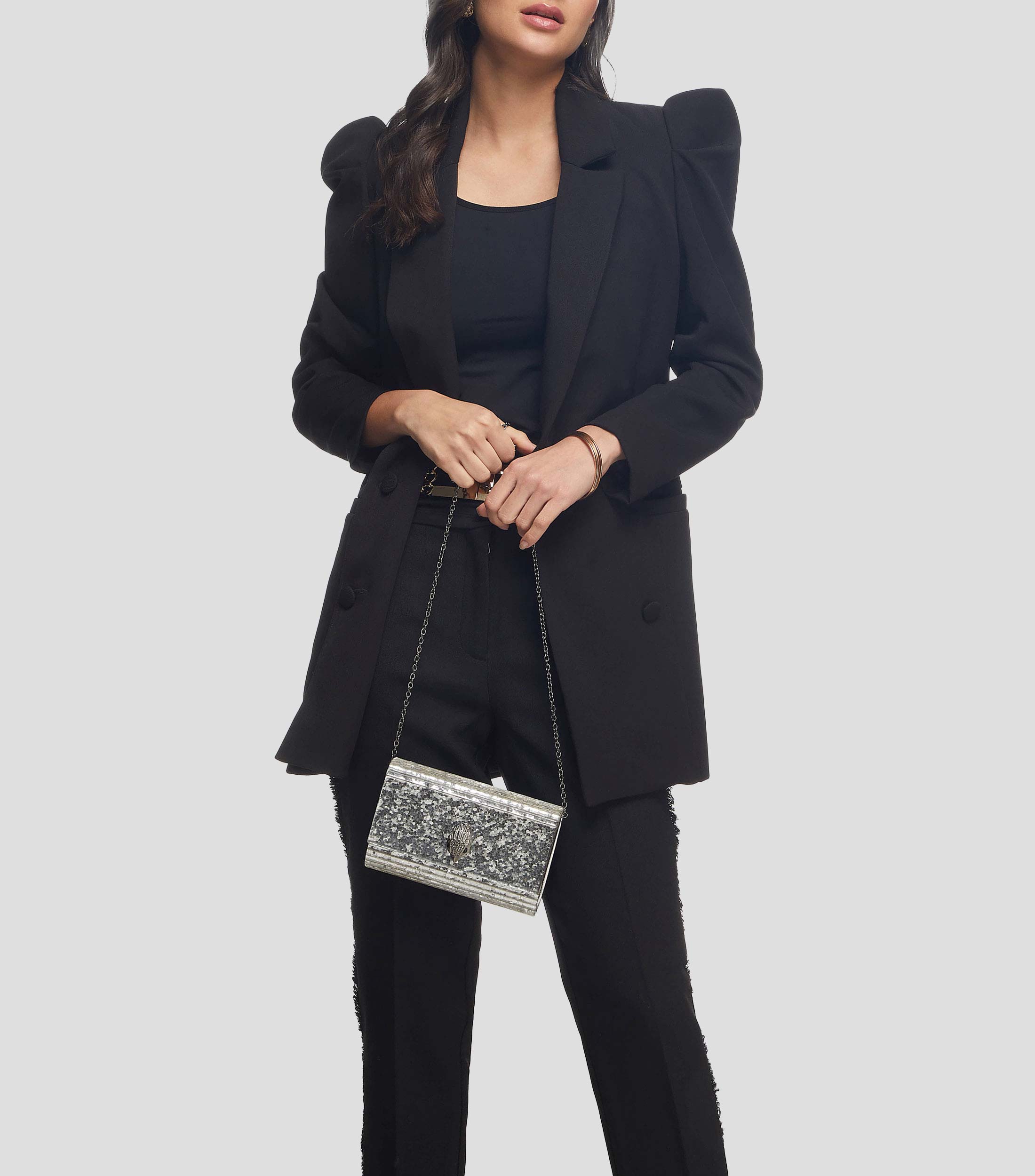 Bolso Clutch plata Party Eagle Mujer