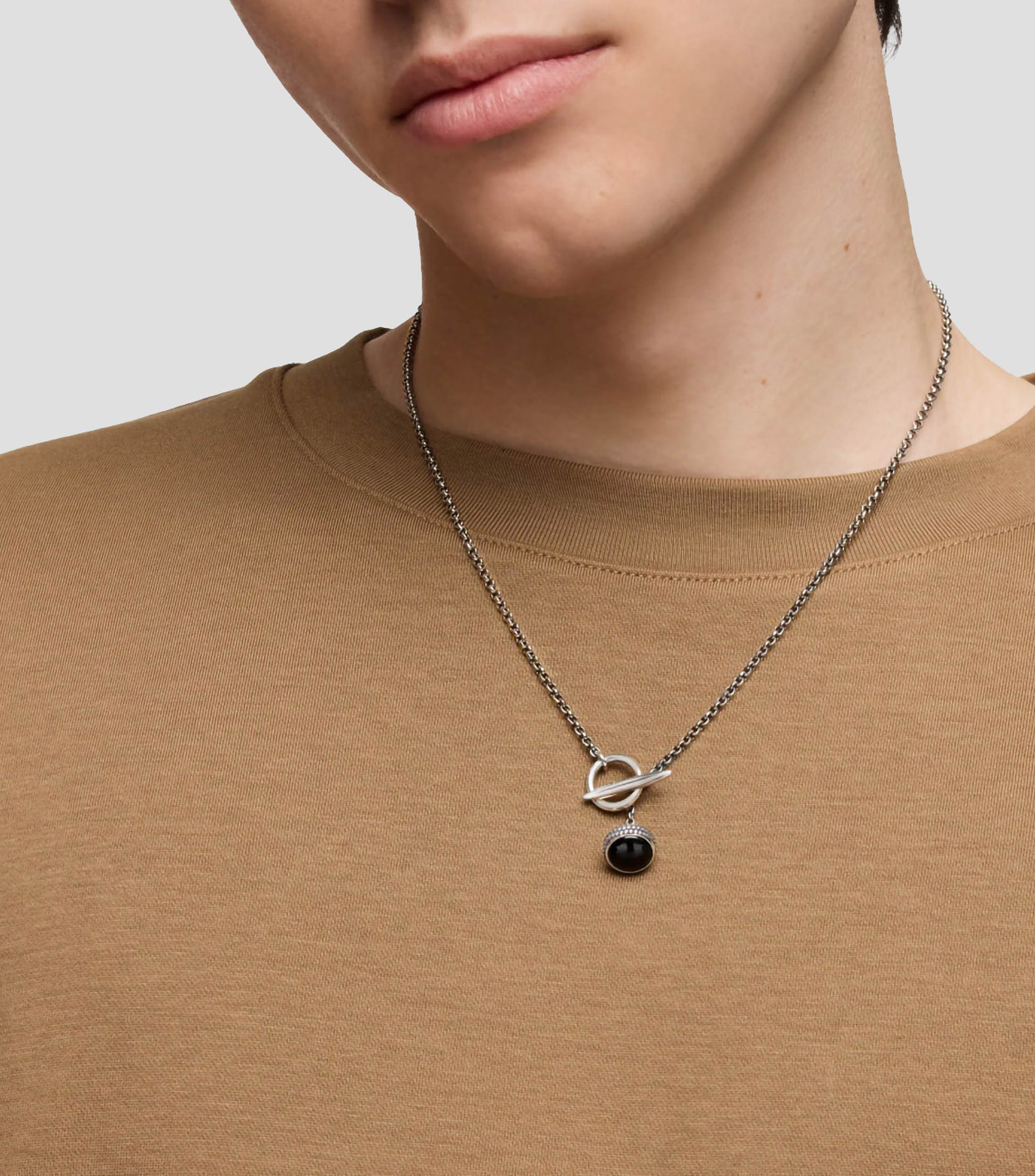 Collar en plata onix Hombre