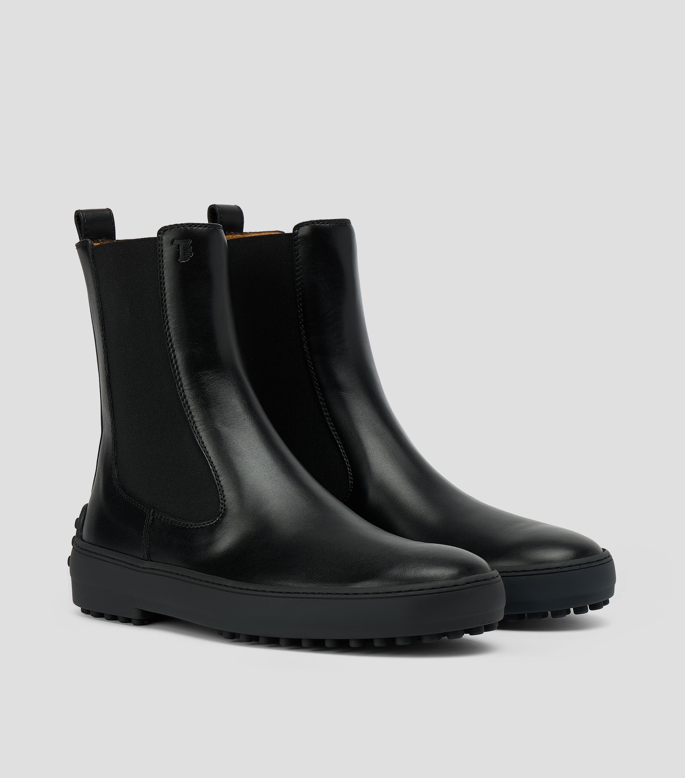 Botines chelsea Winter Gommino en piel con tacón bajo cuadrado Mujer