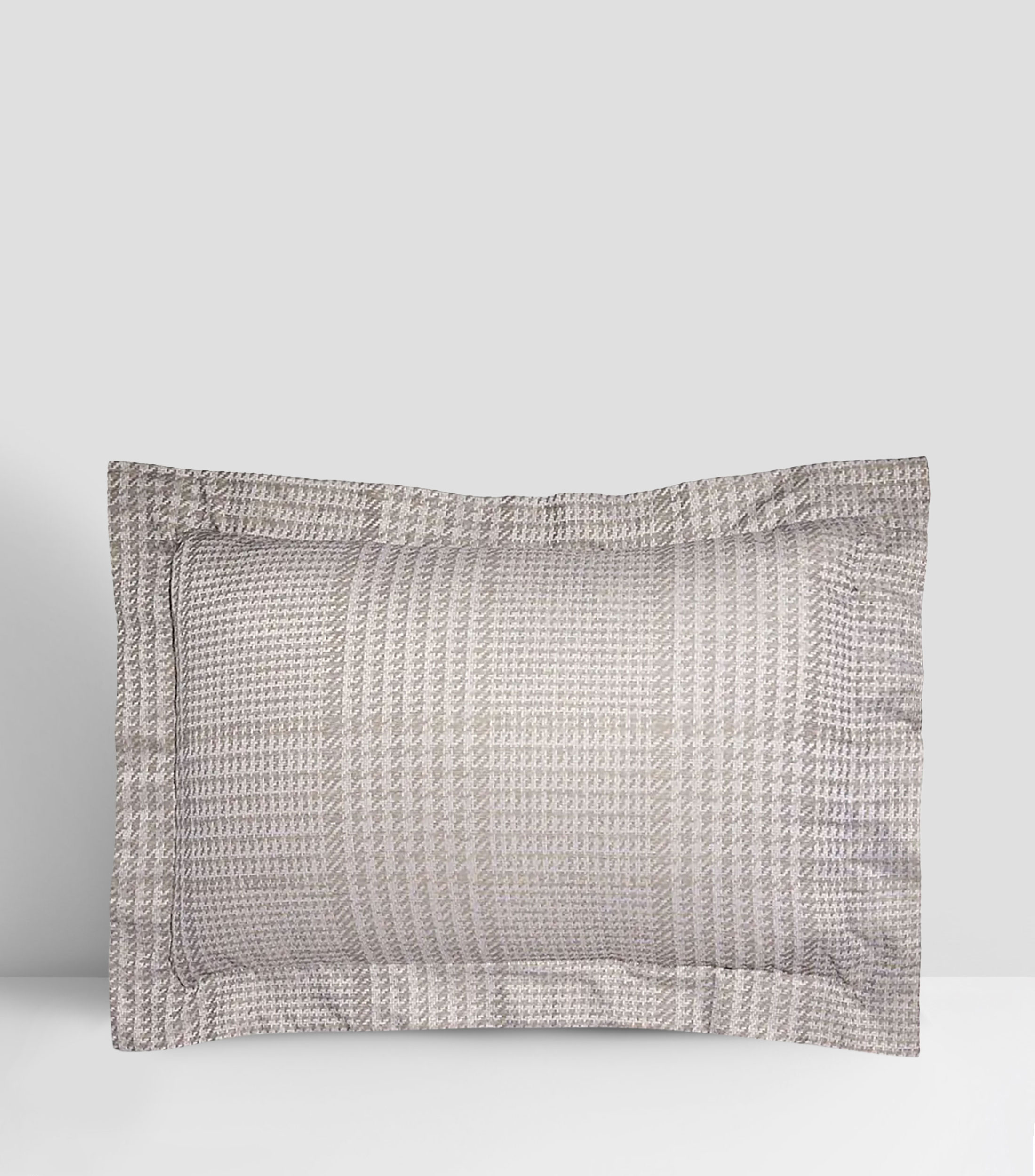 Funda para almohada king size en algodón Pied de Poule Arredo beige