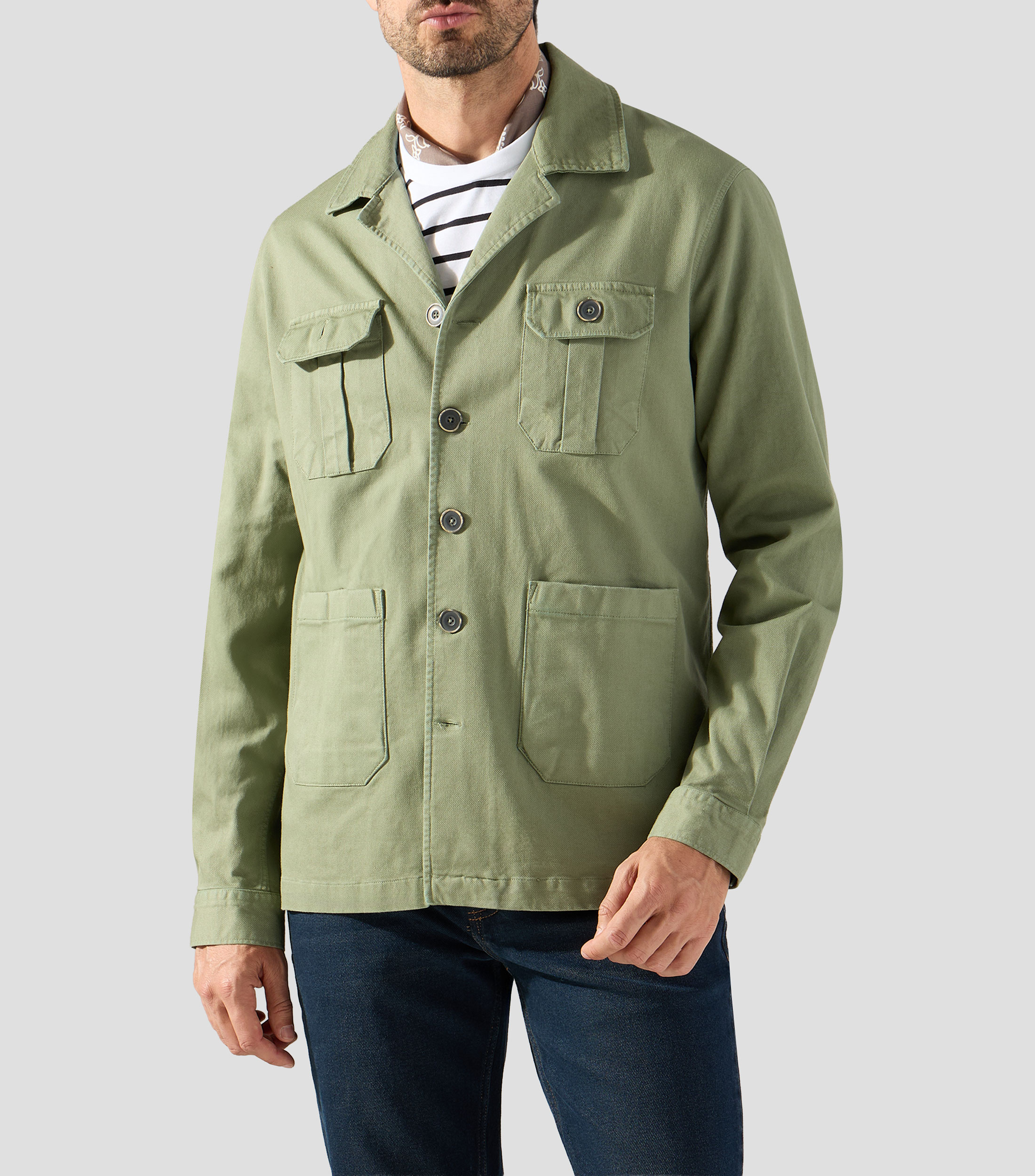 Sobrecamisa lisa manga larga Hombre