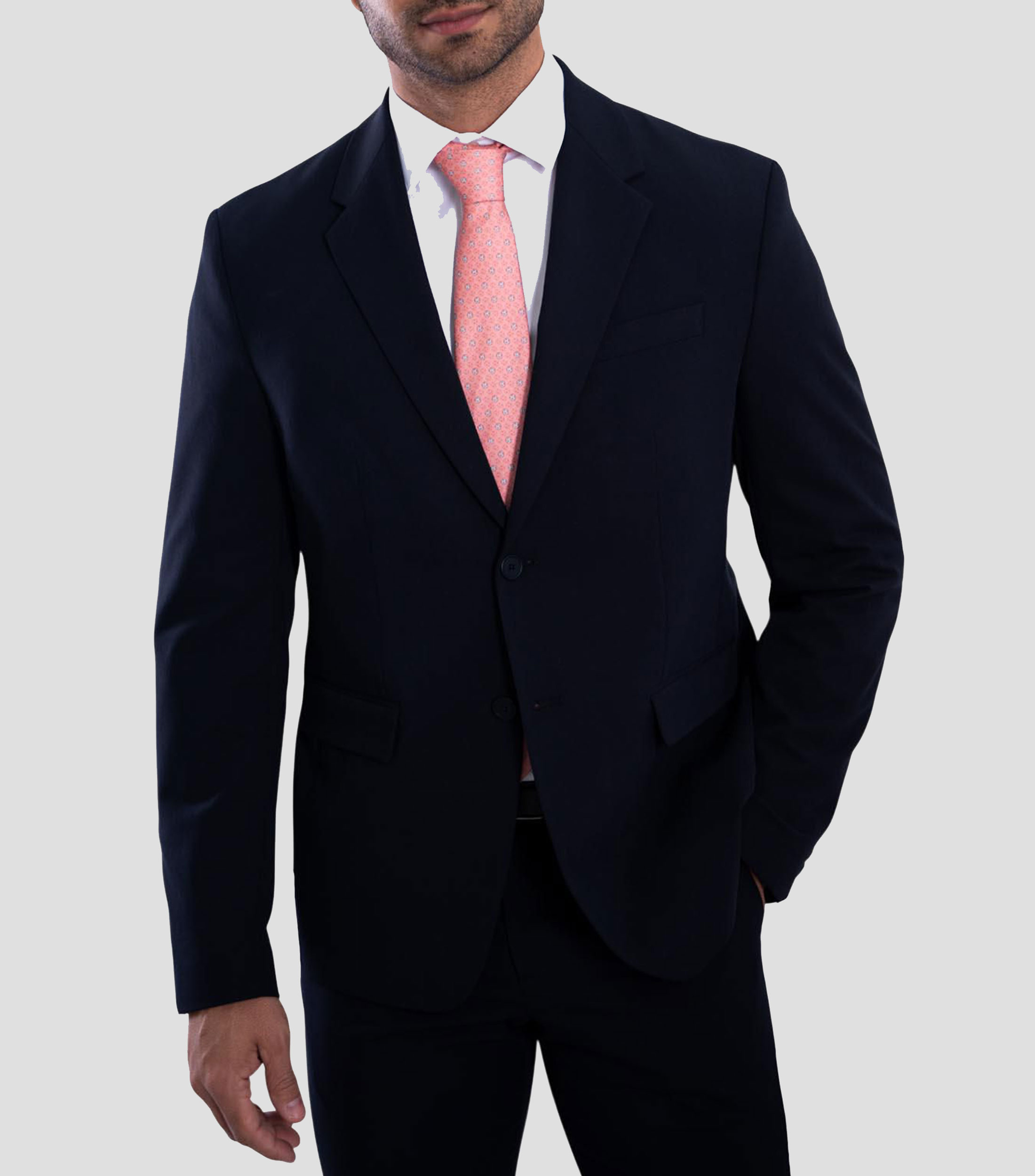 Corbata ancha en seda coral estampada