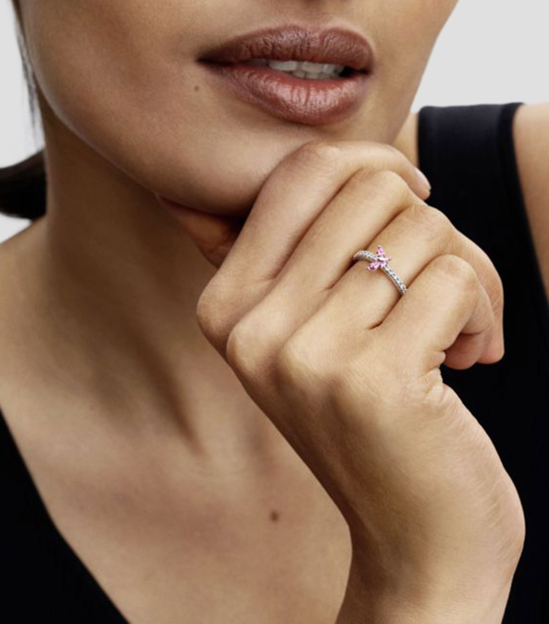 Anillo en plata mariposa Mujer