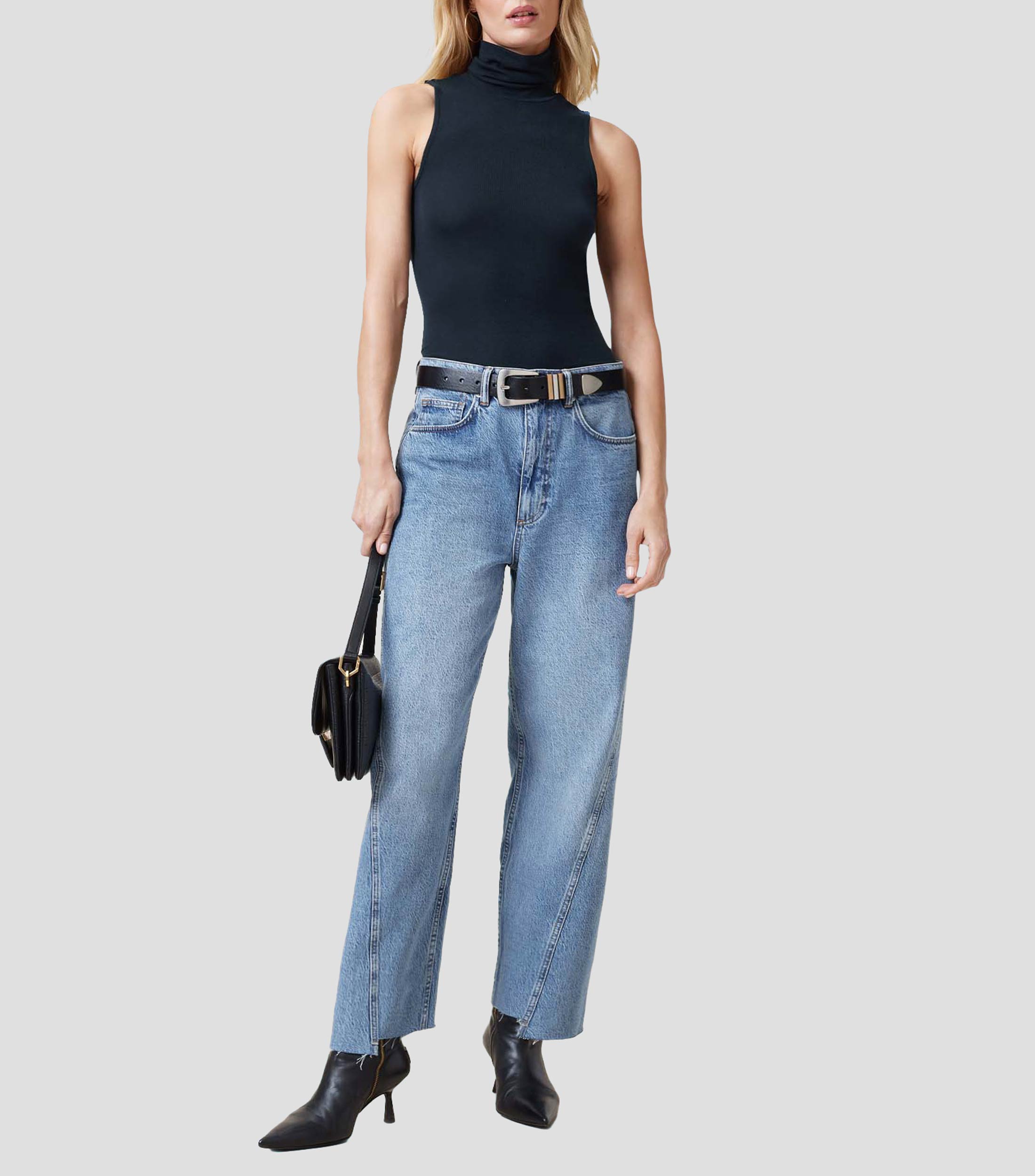Blusa lisa sin mangas Mujer