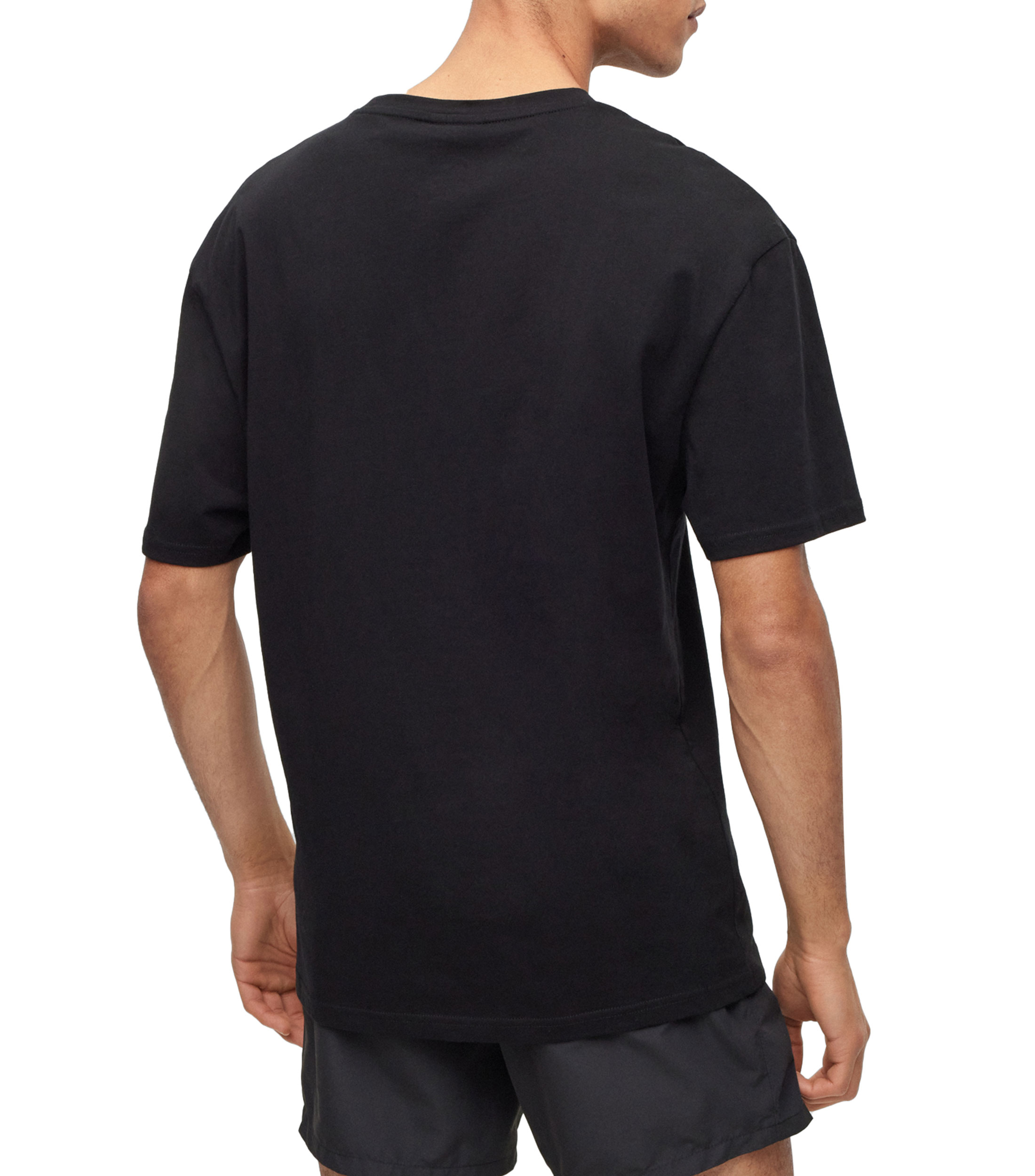 Playera regular fit de algodon con logo vertical Hombre