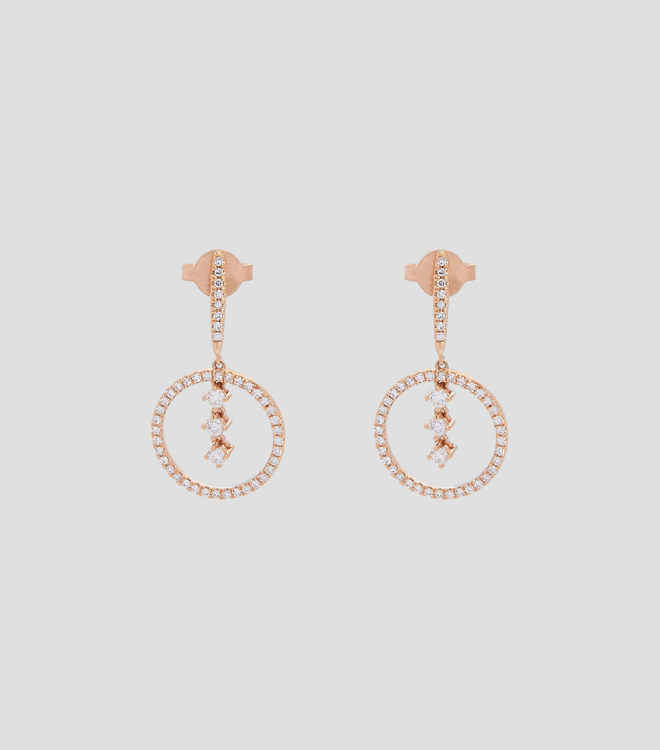 Aretes en oro rosa de 18 Kts Mujer