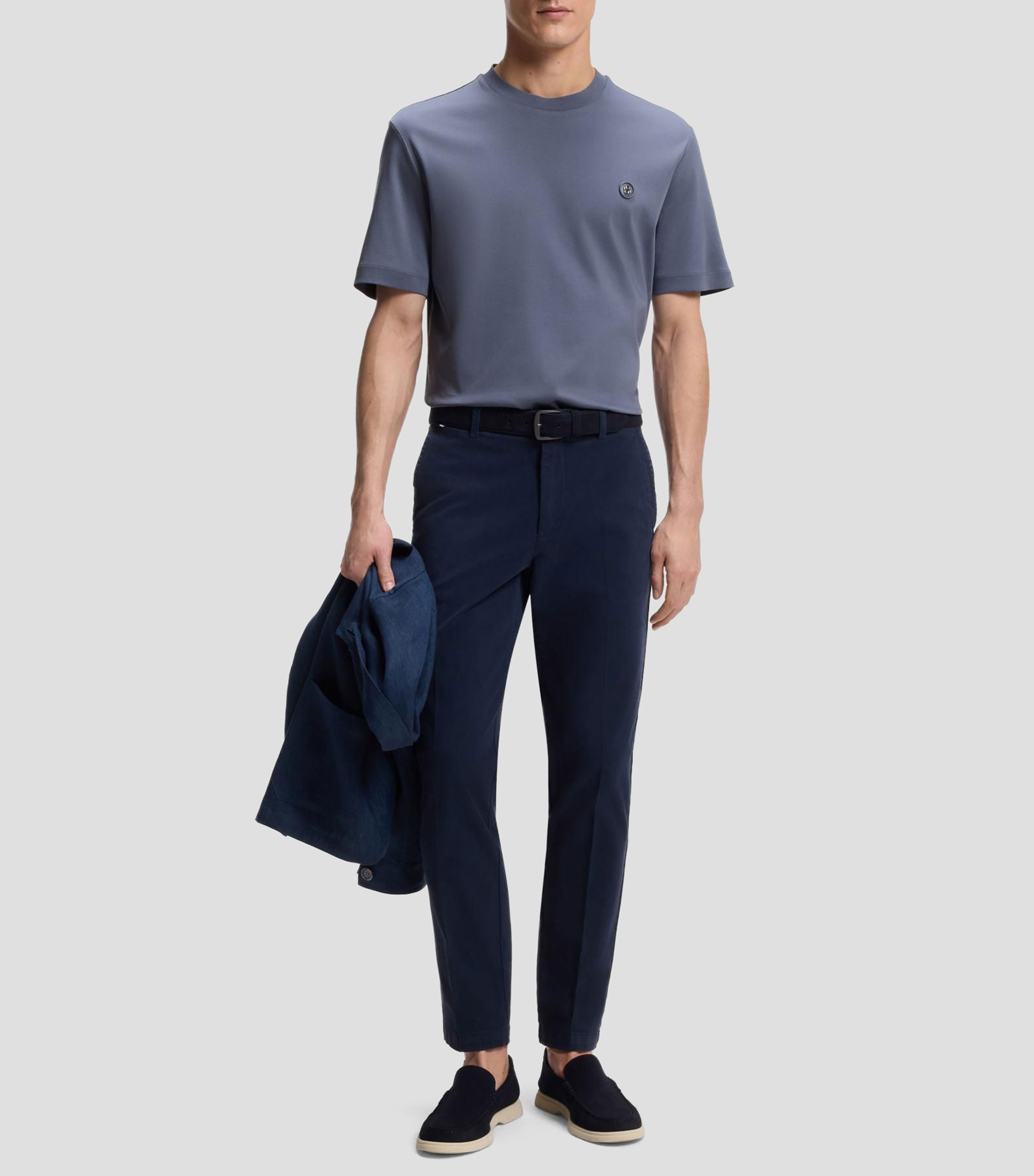 Playera de algodón mercerizado con monograma Double B Hombre