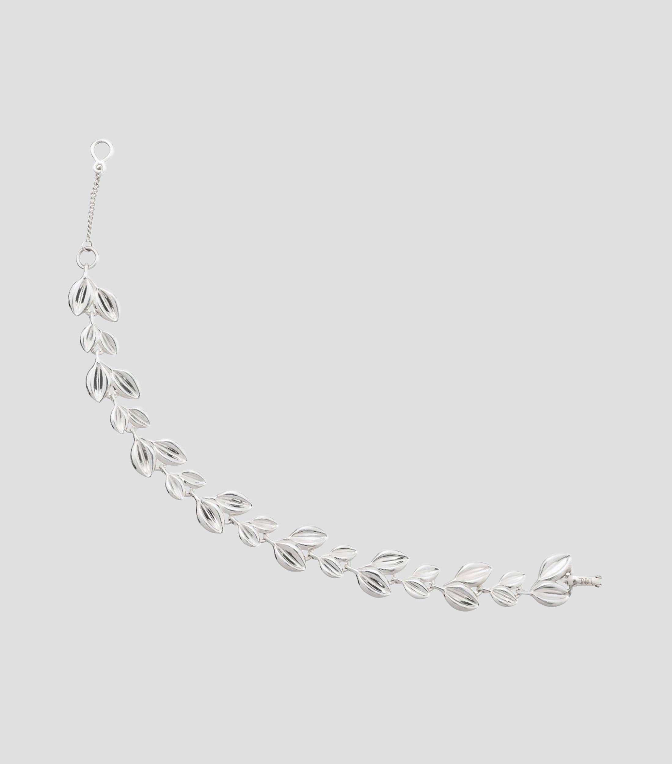 Pulsera en plata con petalos de flor Mujer