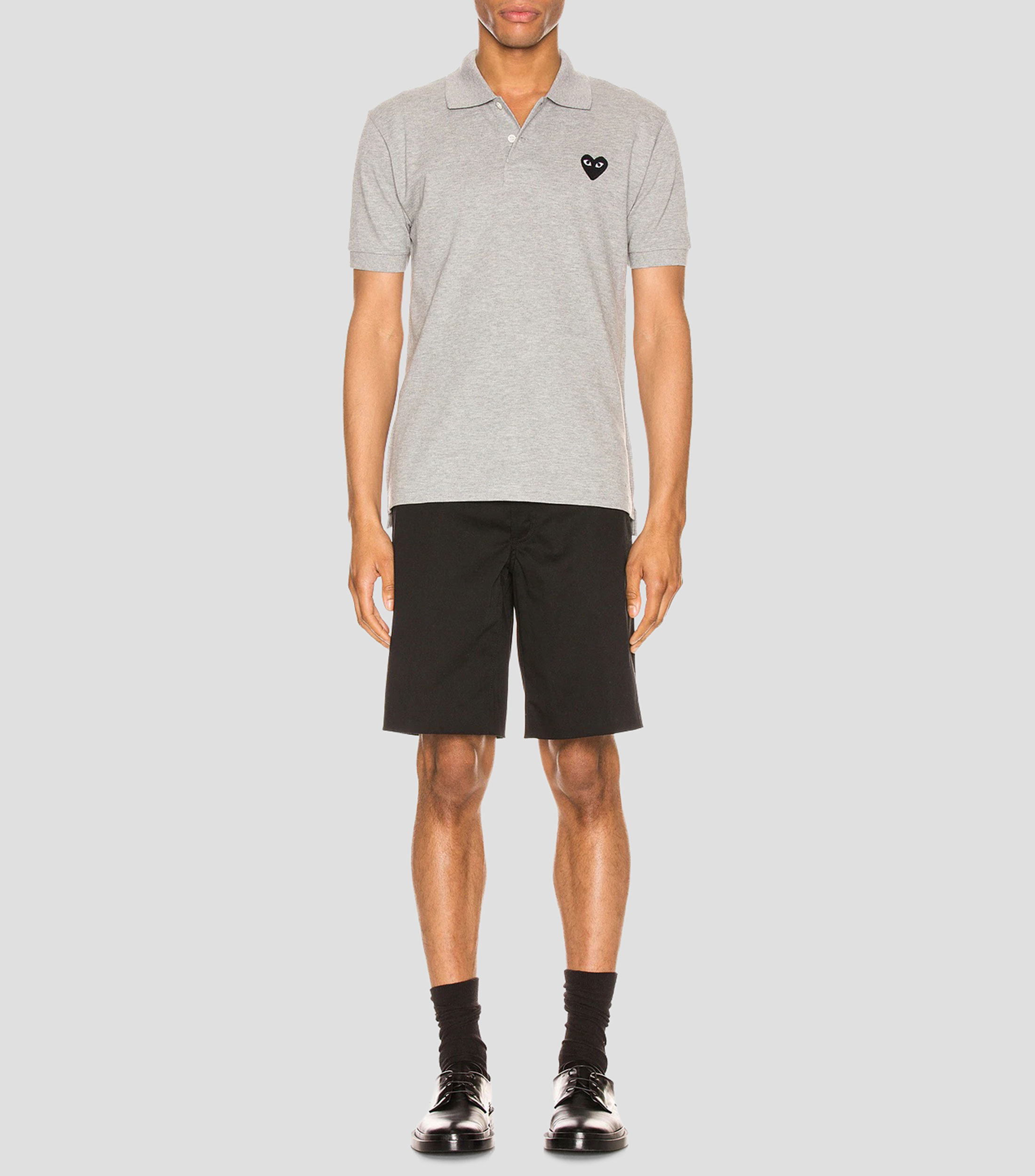 Playera tipo polo manga corta jaspeada Hombre