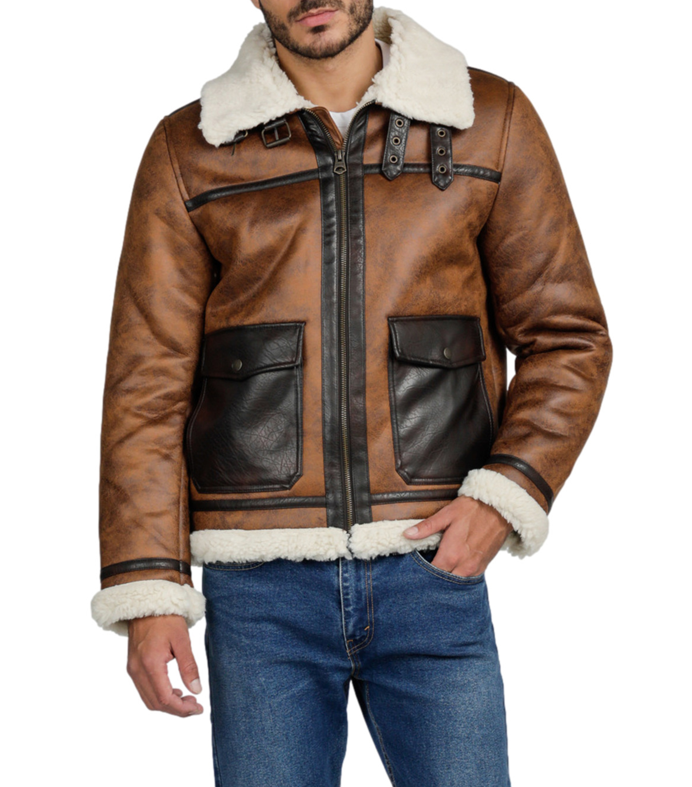 Chamarra de sales piel levis hombre