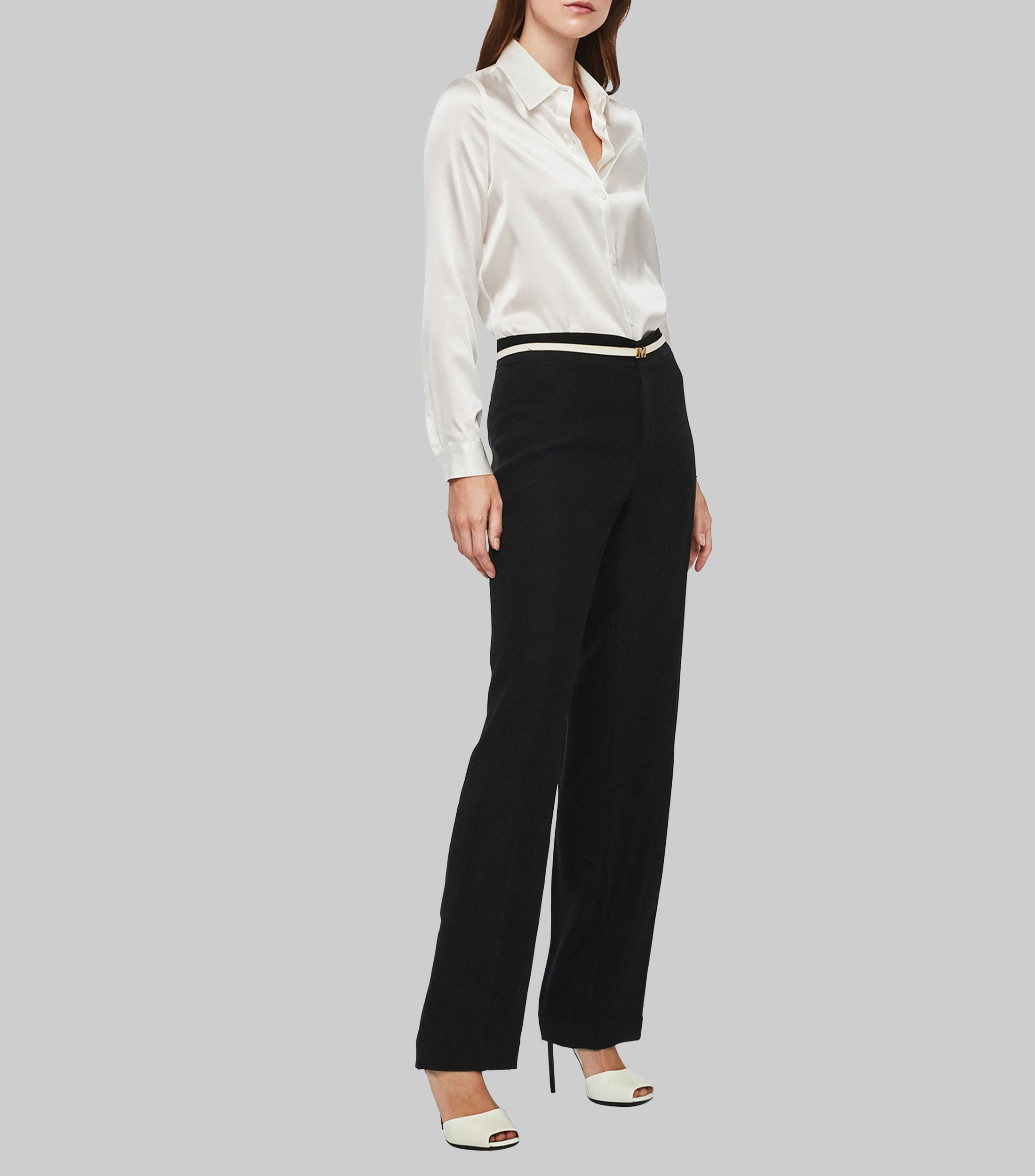 Blusa de cuello camisero y manga larga Mujer