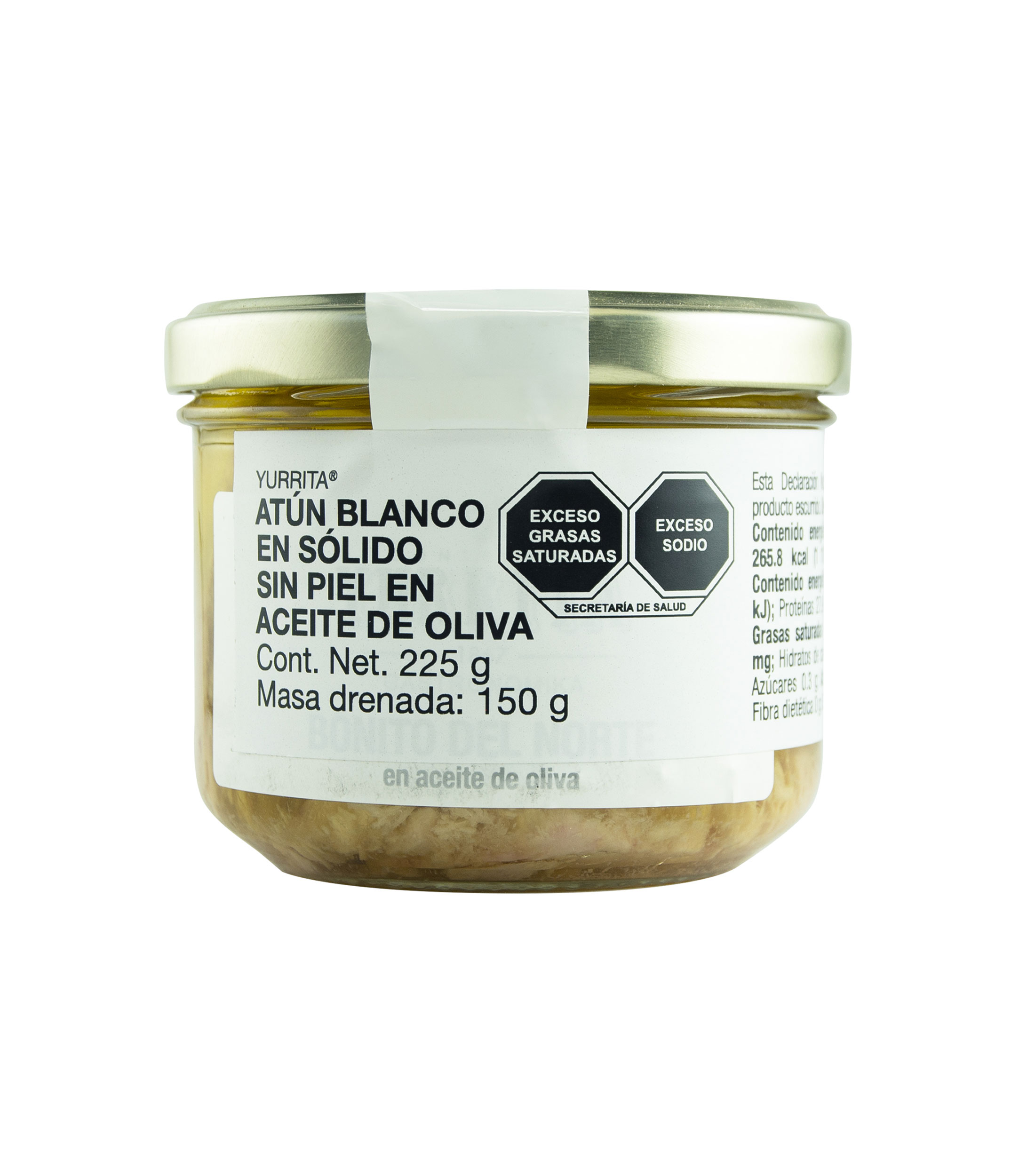 Atún blanco sin piel en aceite de oliva, 225 g