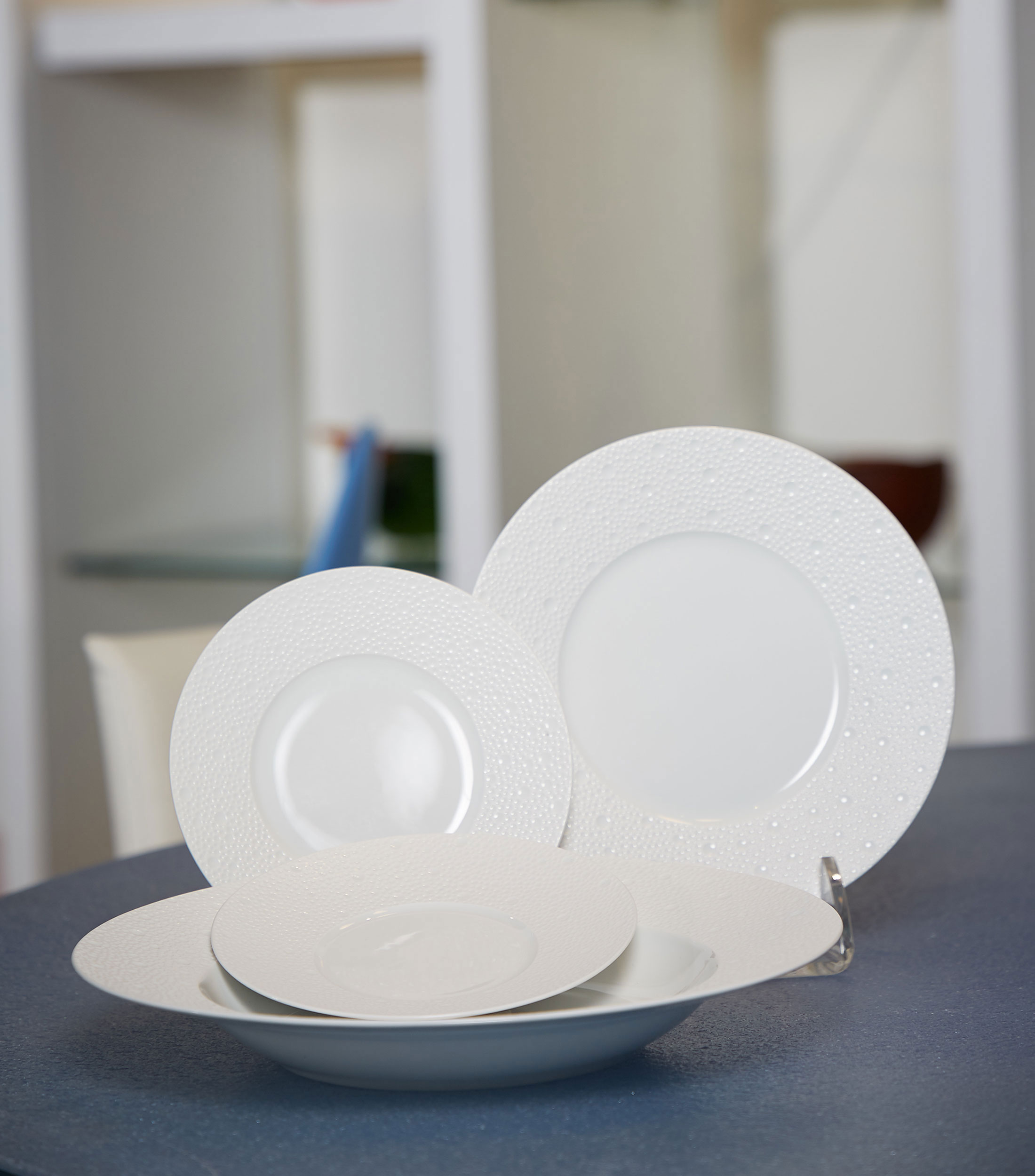 Plato para postre Ecume en porcelana blanca