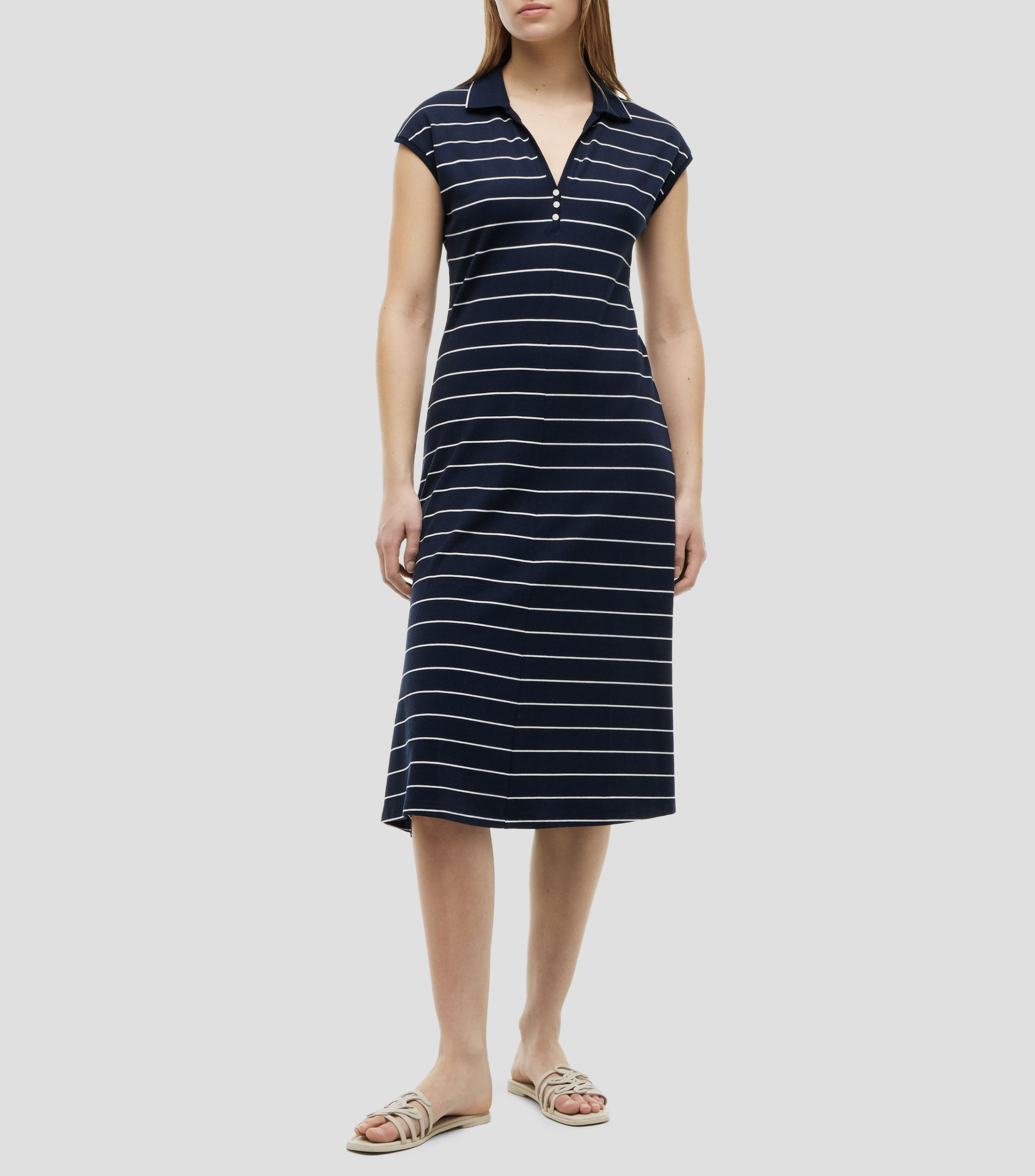 Vestido midi rayas Mujer