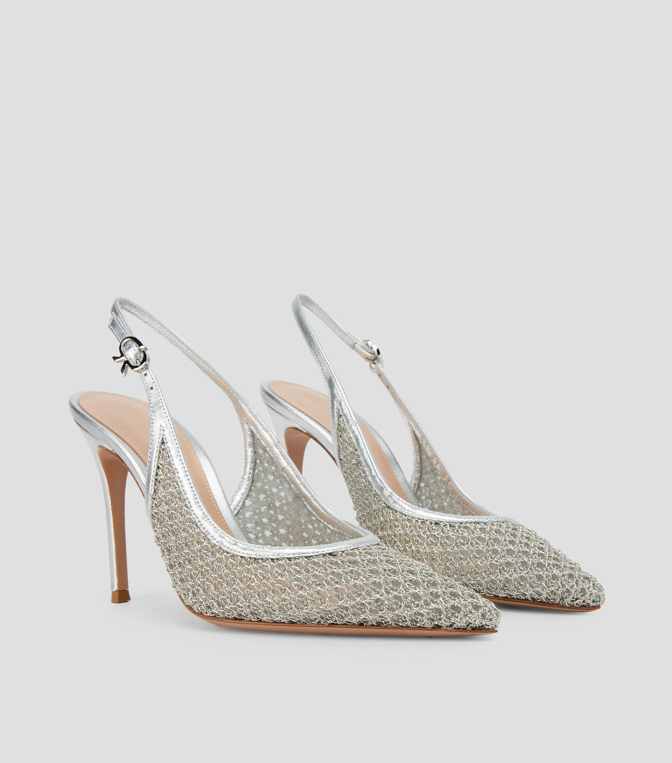 Zapatillas slingback tacón alto de aguja en piel Nikki lisas Mujer