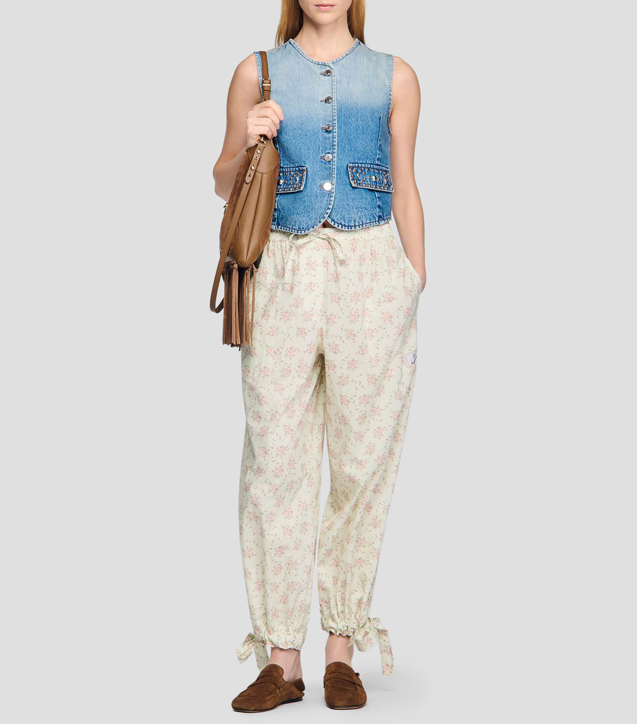 Pantalón con flores Davi Mujer