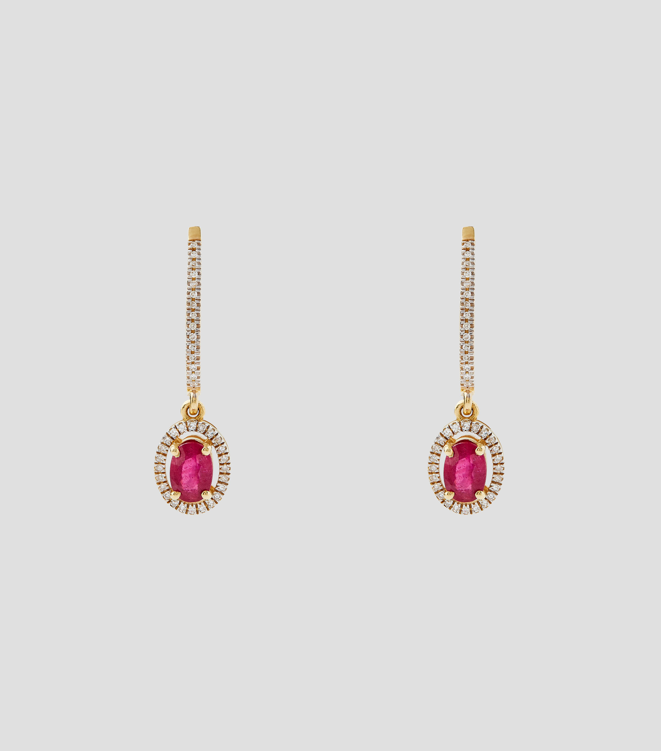 Aretes en Oro de 14 Kilates con rubí Mujer