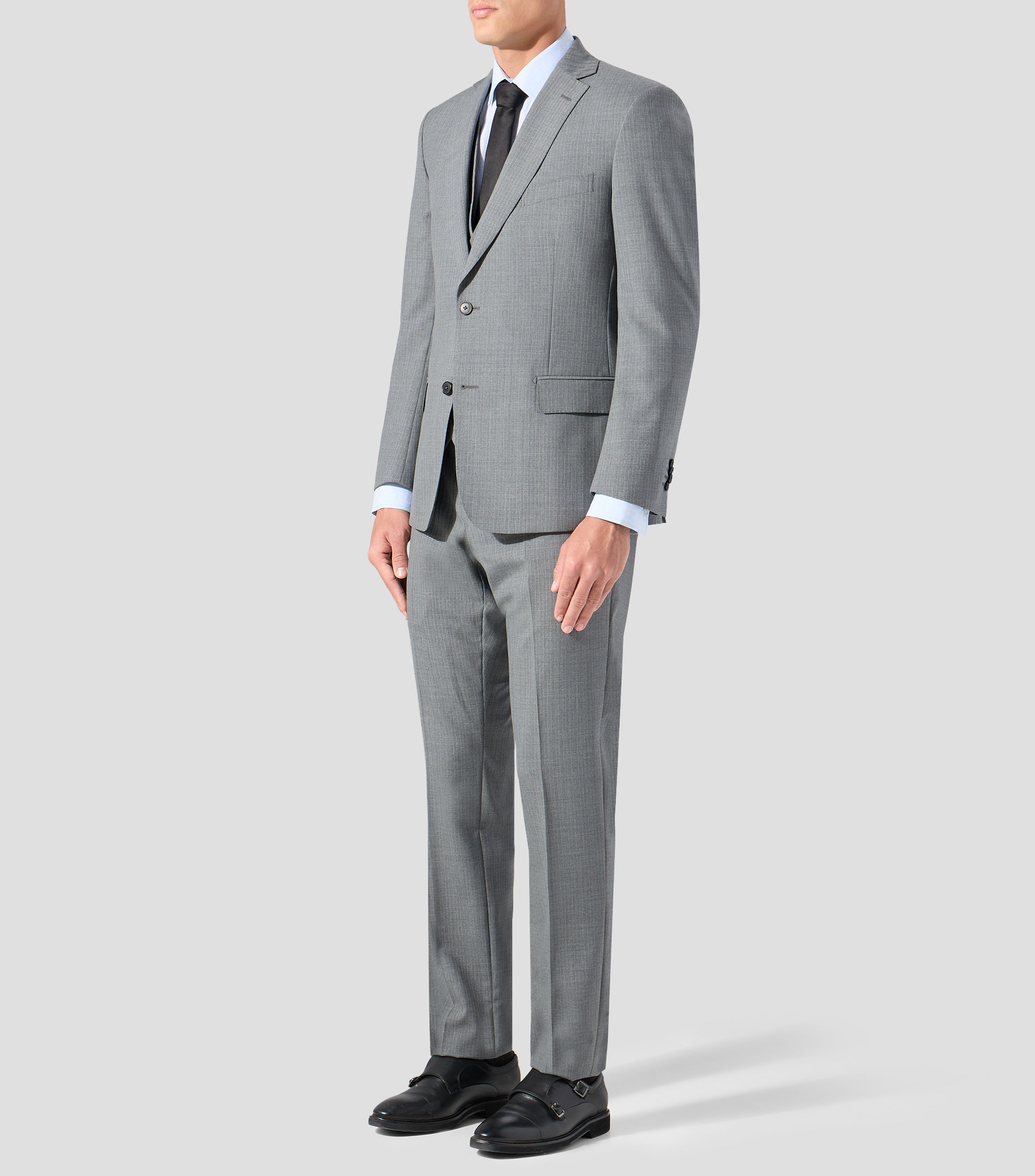 Traje 3 piezas corte regular a rayas Hombre