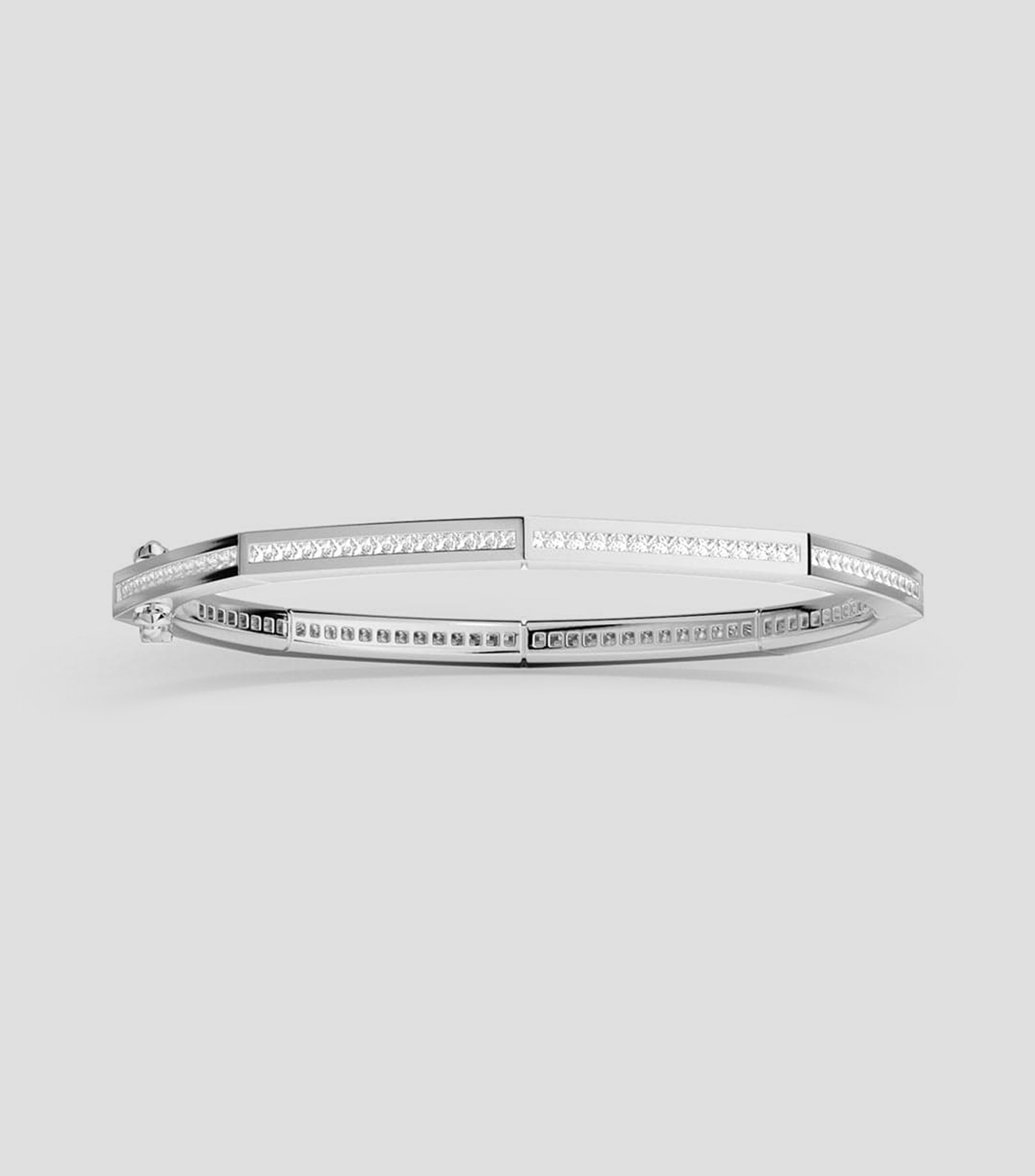Brazalete en plata .925 con incrustaciones de zirconia Printemps Mujer