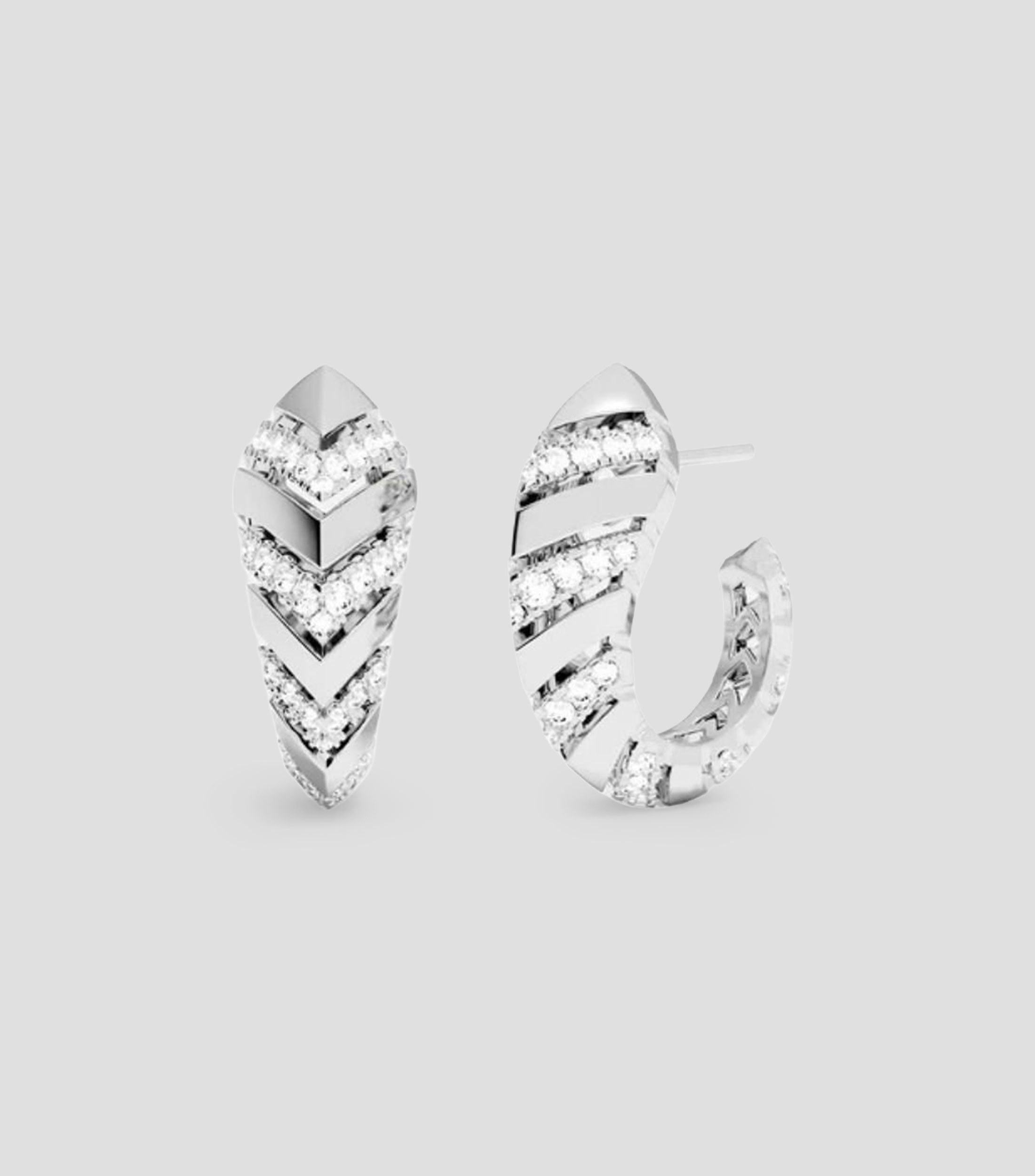 Aretes hoja de palmera con circonia cúbica Mujer