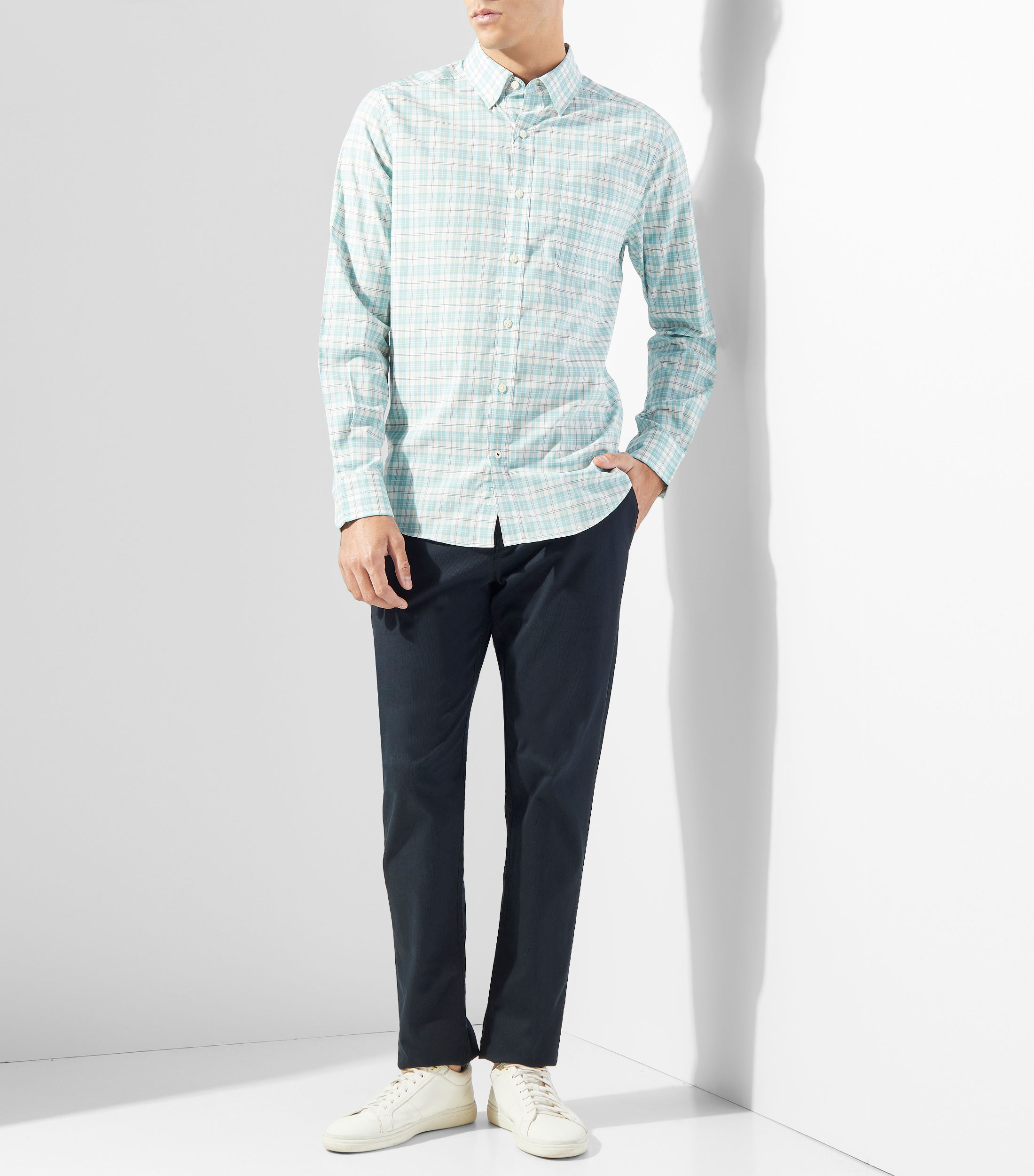 Camisa de cuadros con manga larga Hombre