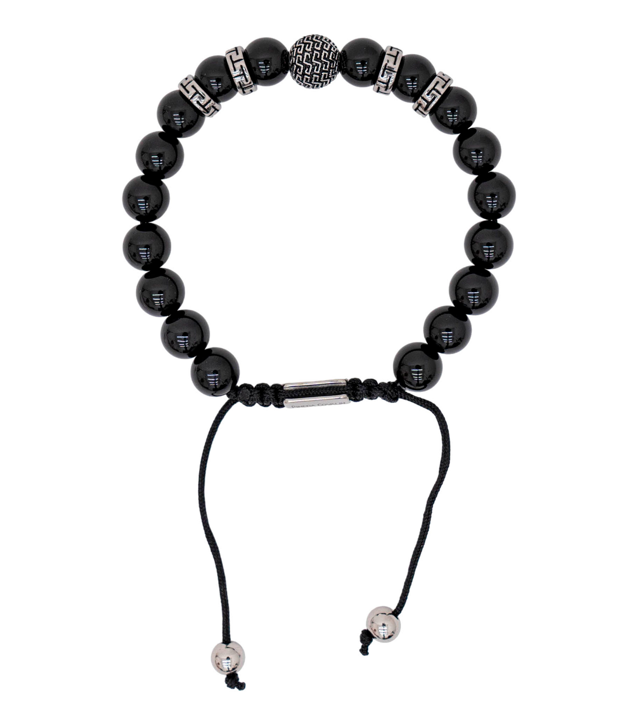 Brazalete negro con zirconia Esfera Mitla y Ágata Hombre