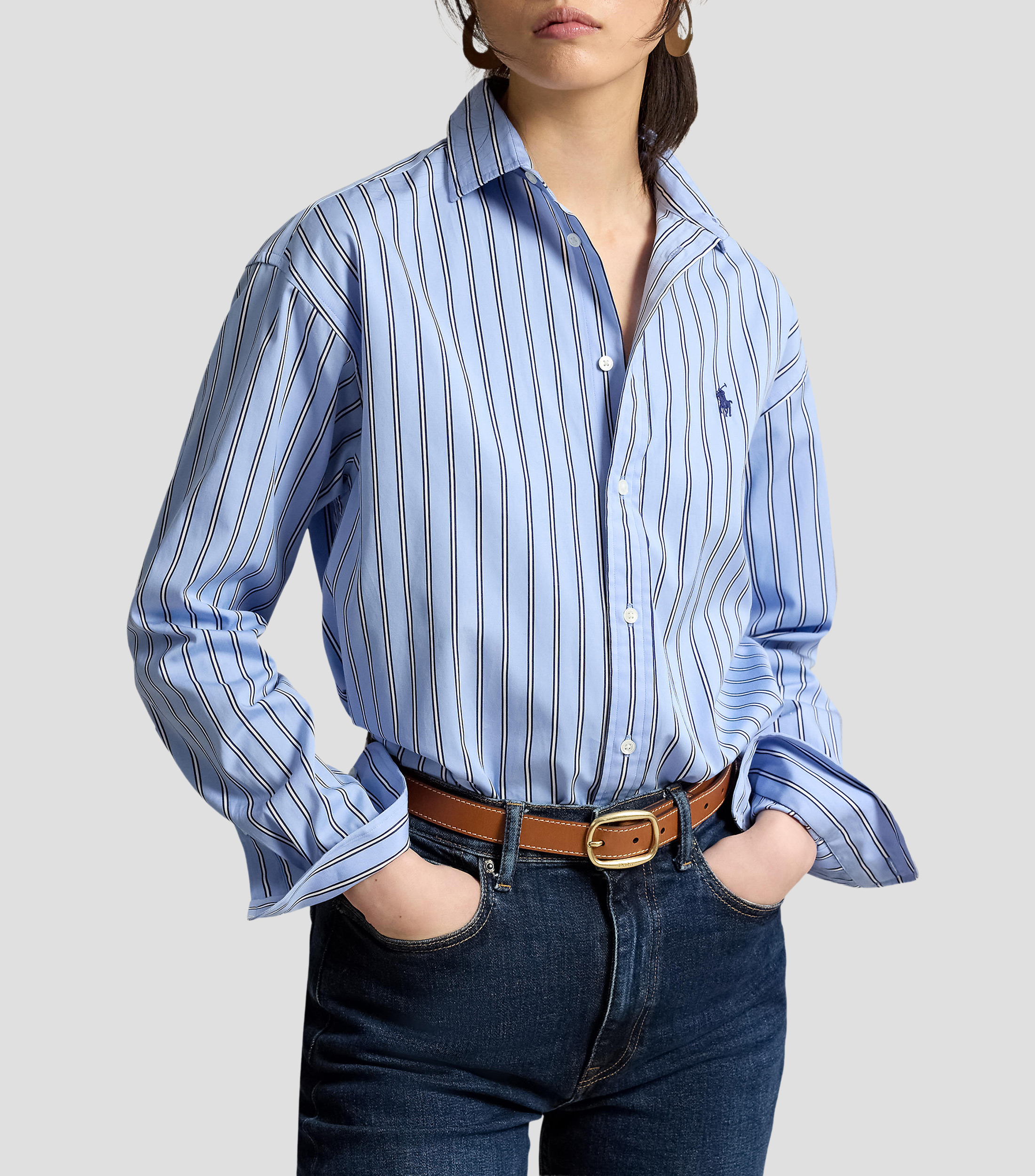 Blusa de rayas manga larga Mujer