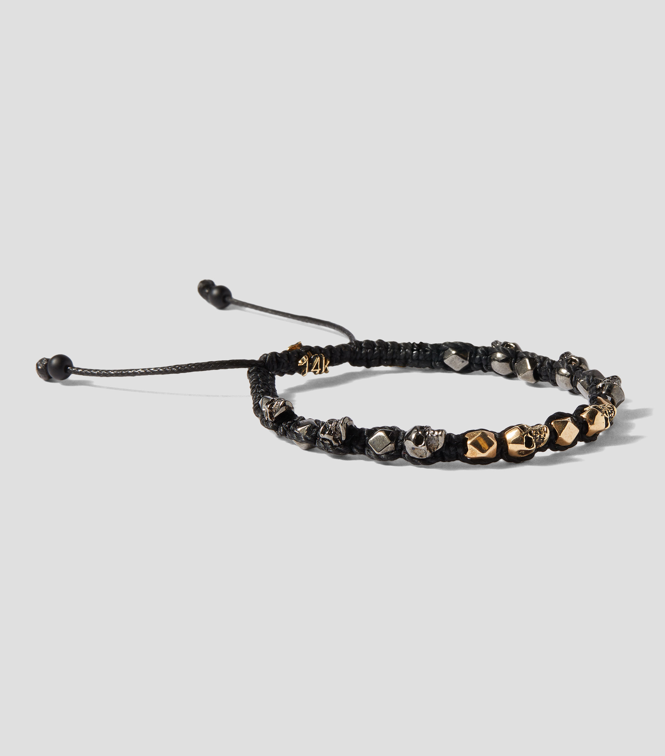 Pulsera 2 craneos negra Hombre