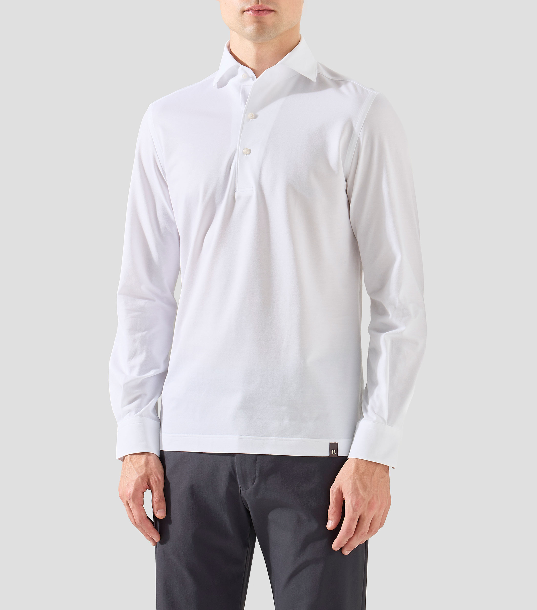 Playera tipo polo con manga larga Hombre