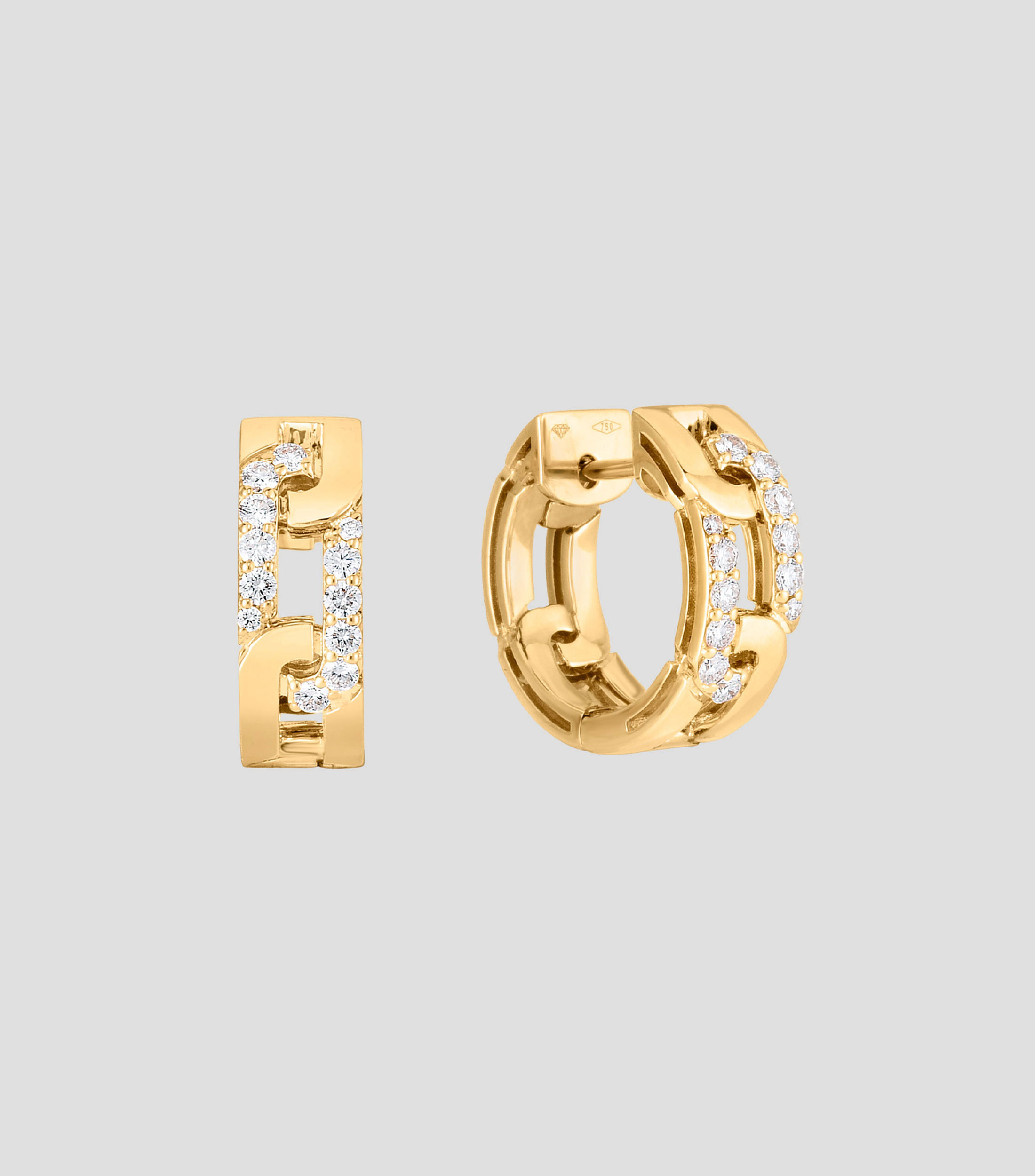 Aretes en oro amarillo de 18 Kilates con diamantes Navarra Mujer