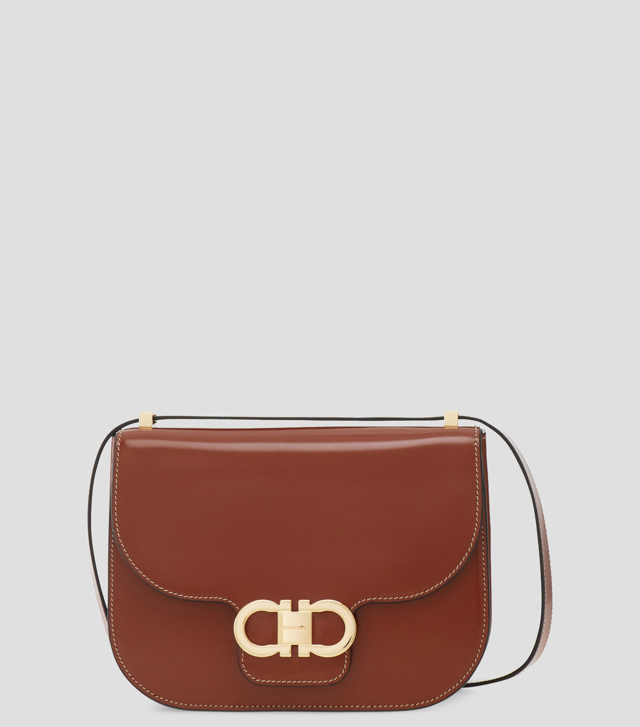 Bolsa crossbody en piel liso Mujer