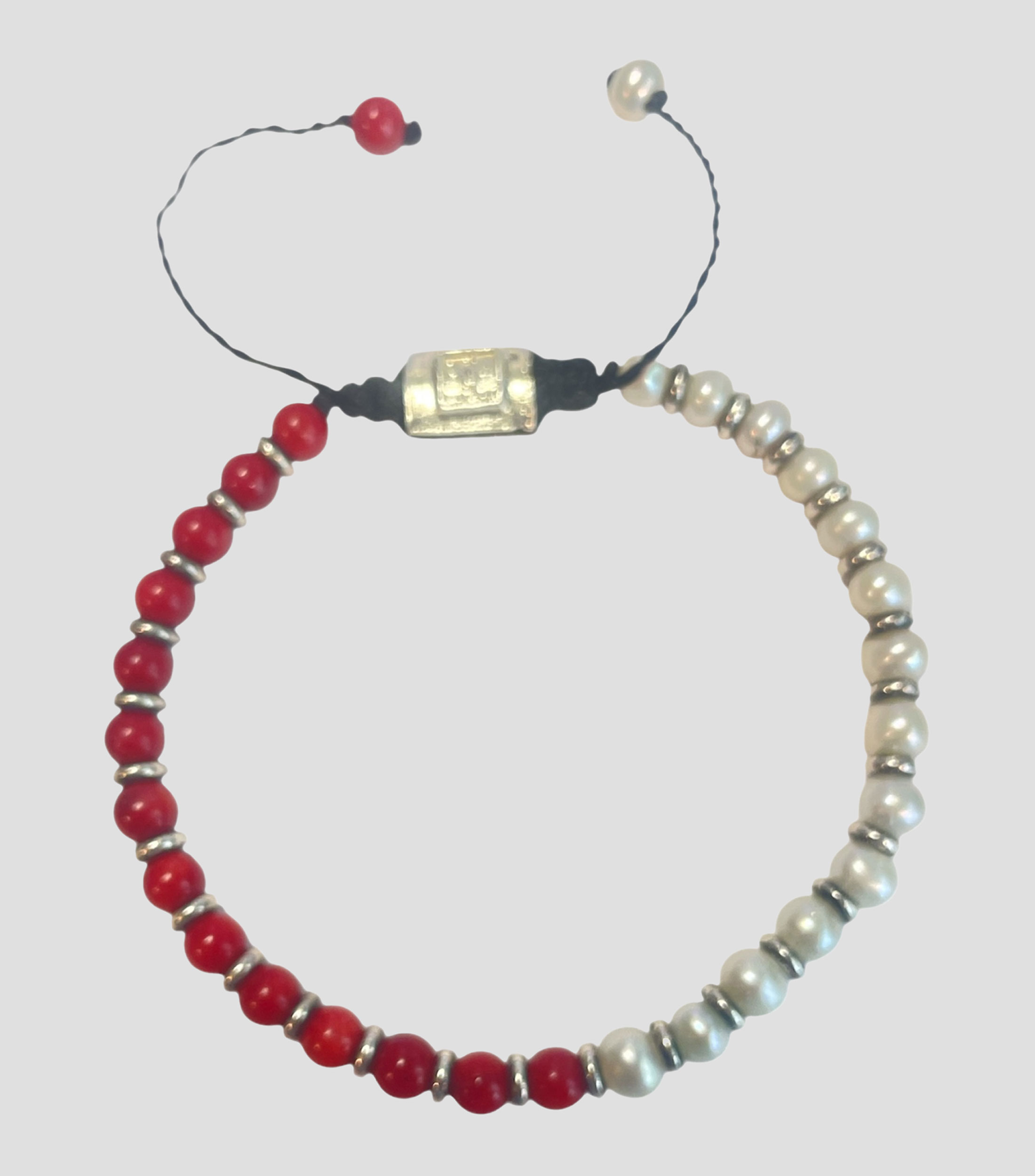 Brazalete Pearl Donut Red Coral Hombre
