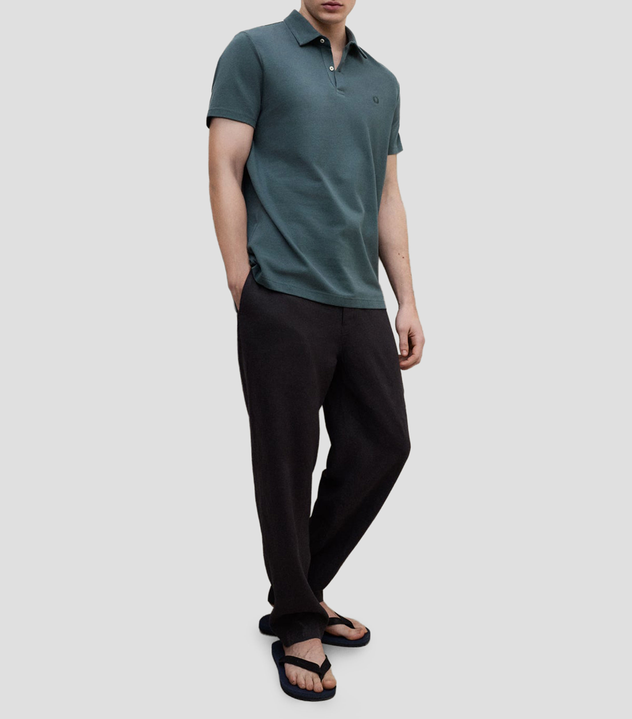 Playera tipo polo manga corta lisa Hombre