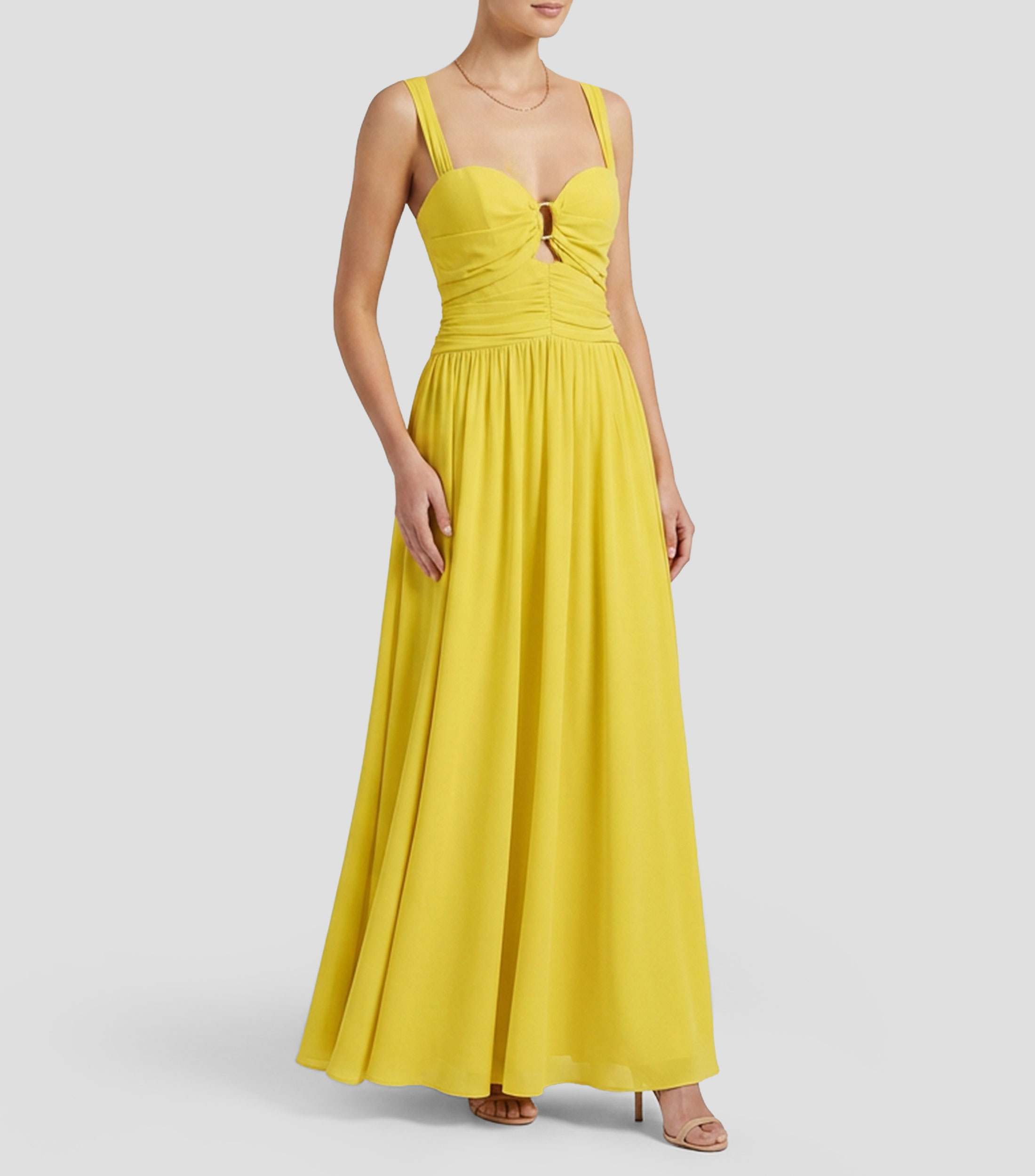 Vestido largo de fiesta liso Mujer