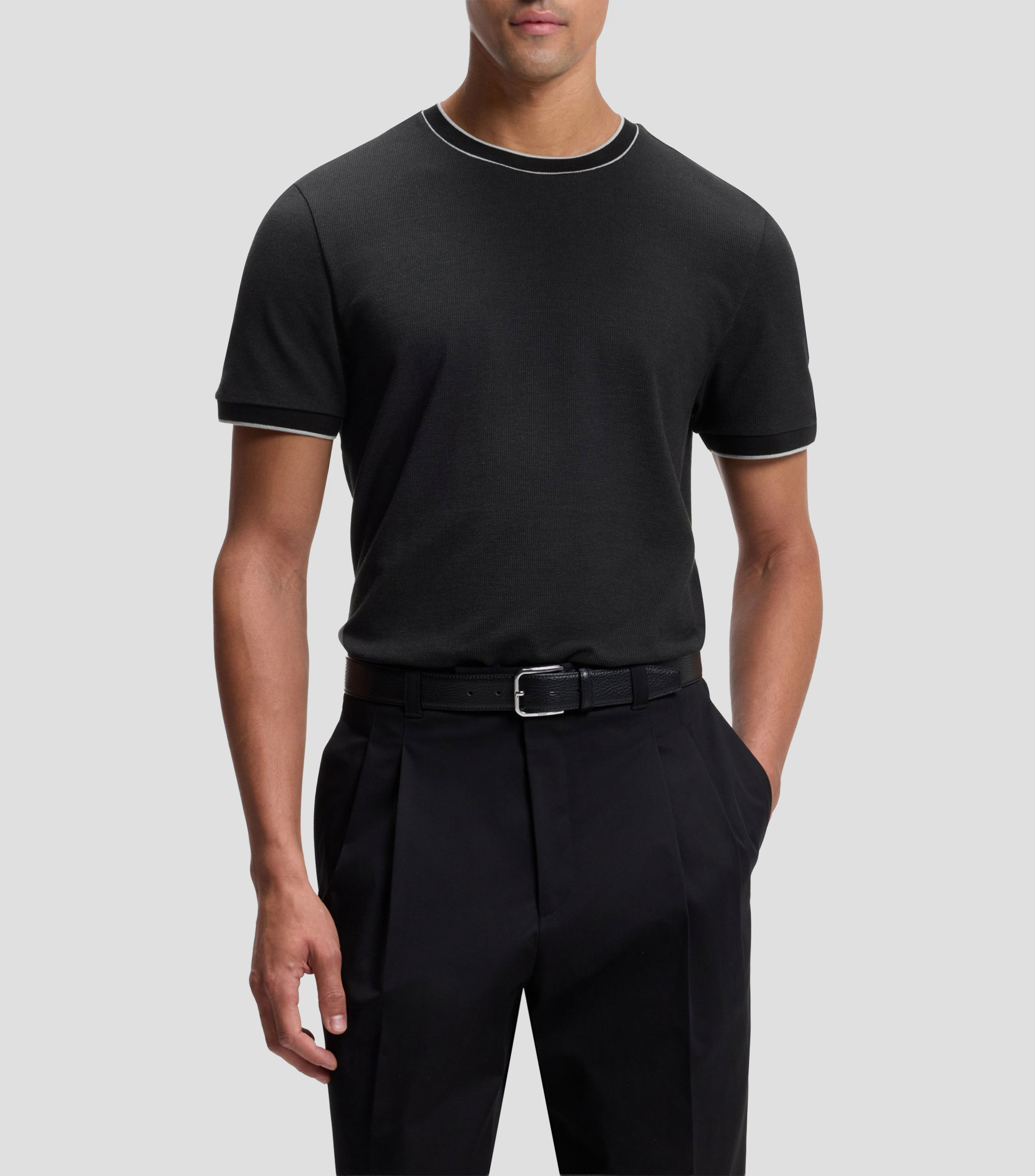 Playera cuello redondo manga corta microdiseño Hombre