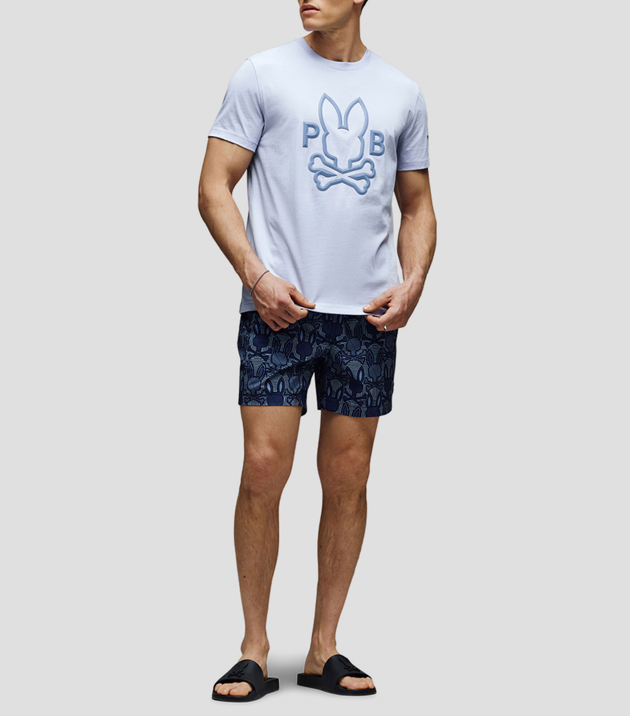 Playera cuello redondo manga corta con logotipo Hombre
