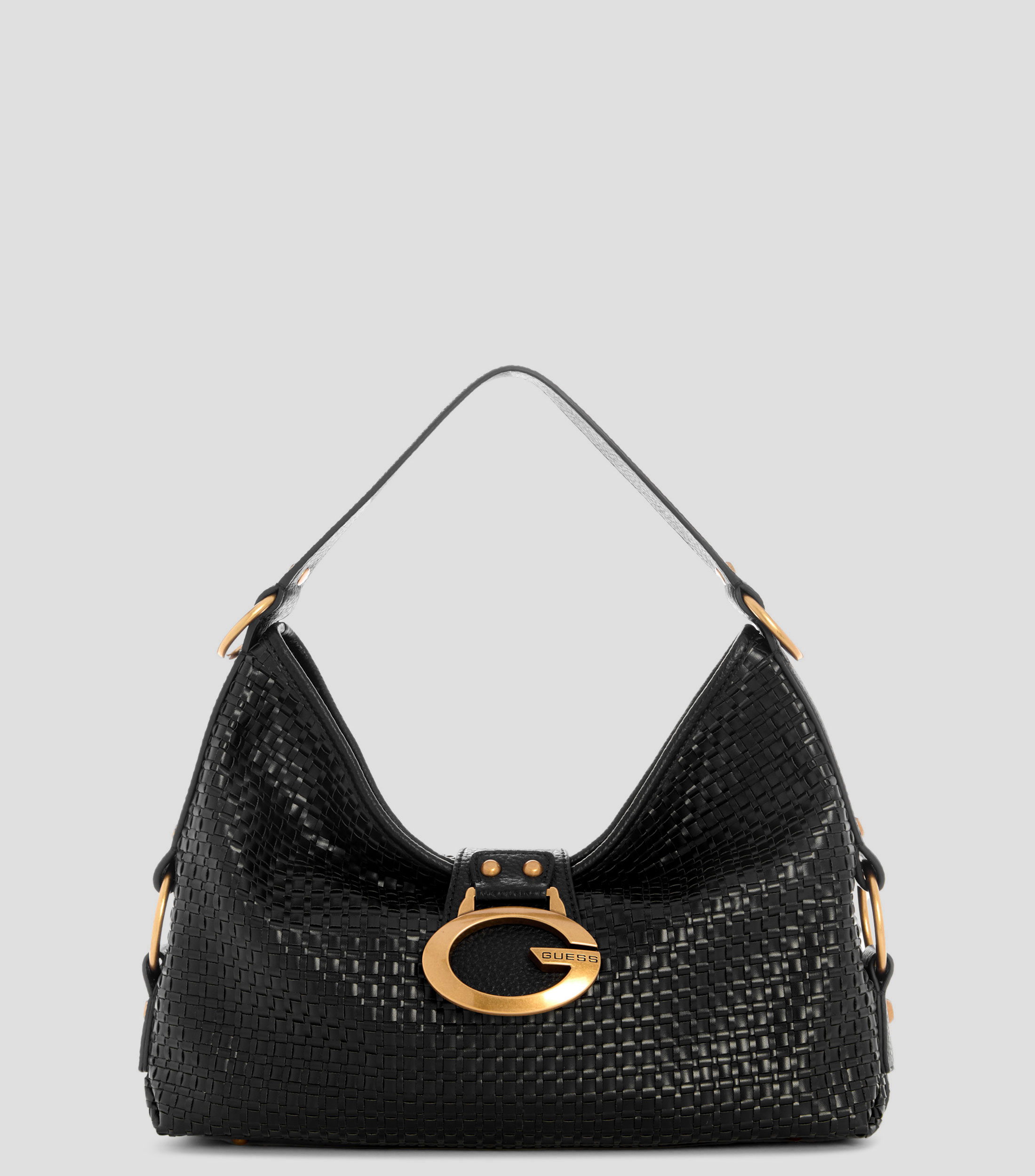 Bolsa shoulder lisa con detalle decorativo Mujer