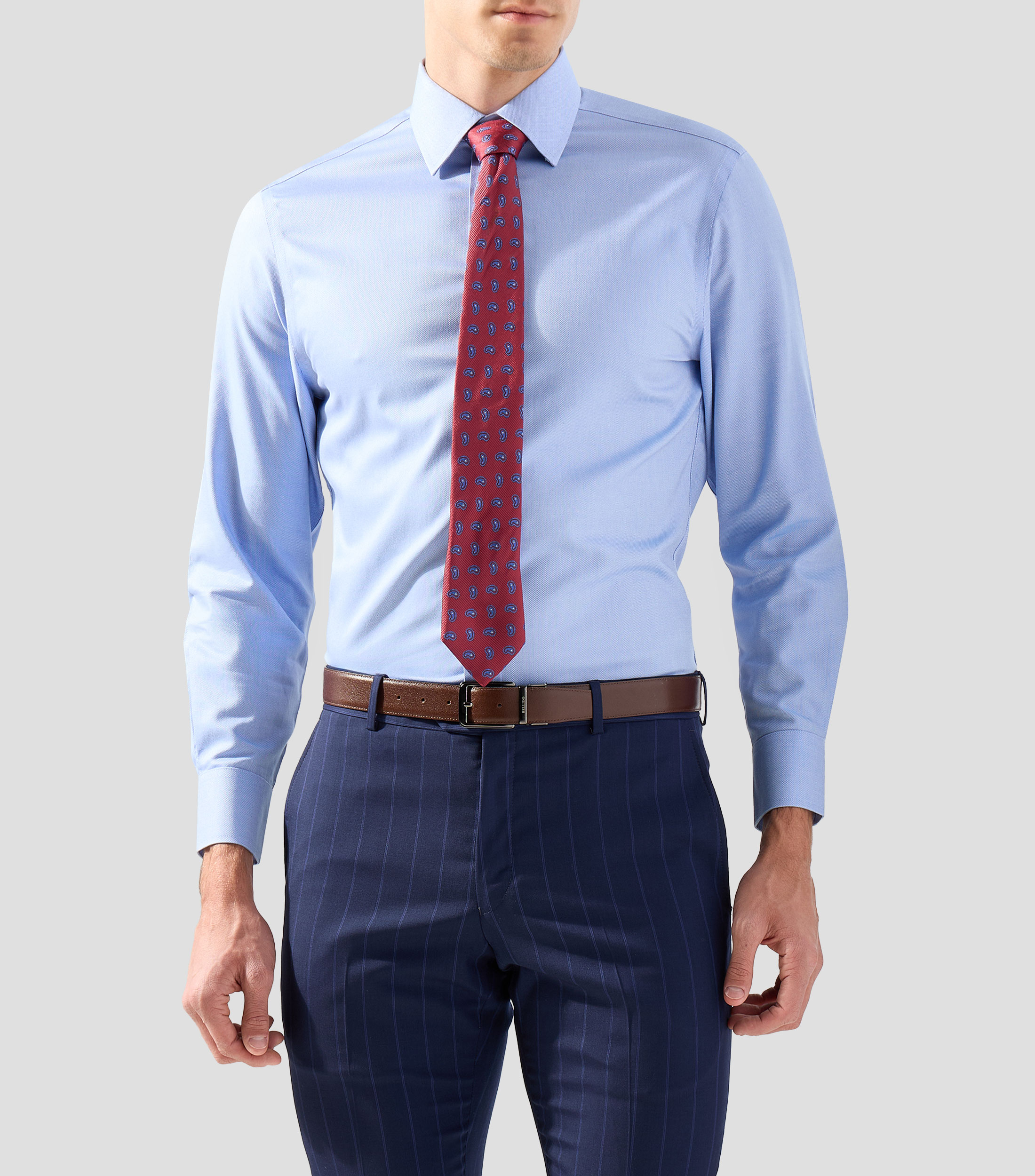 Camisa de vestir microdiseño manga larga Hombre
