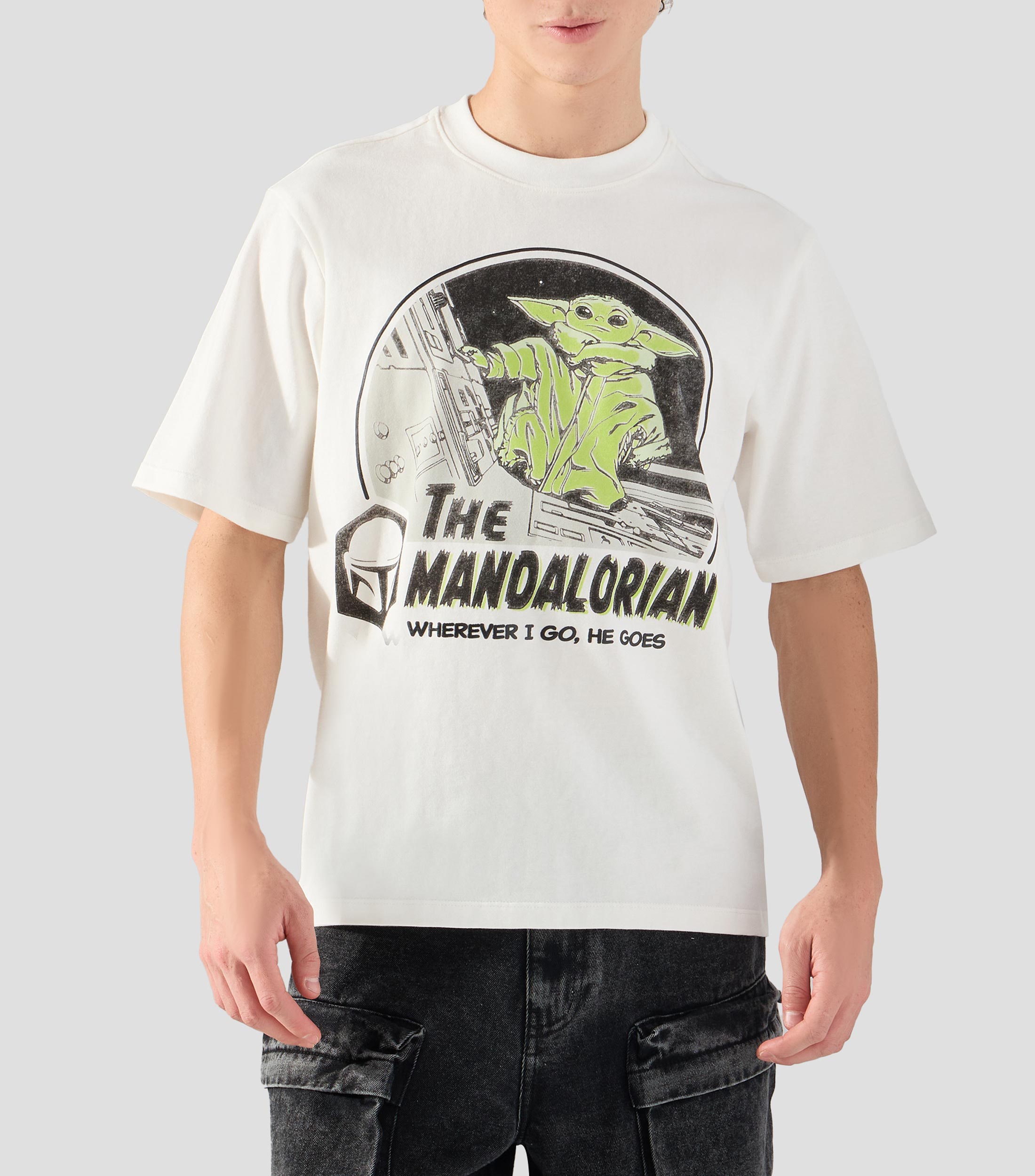 Playera de cuello redondo con manga corta estampada Hombre
